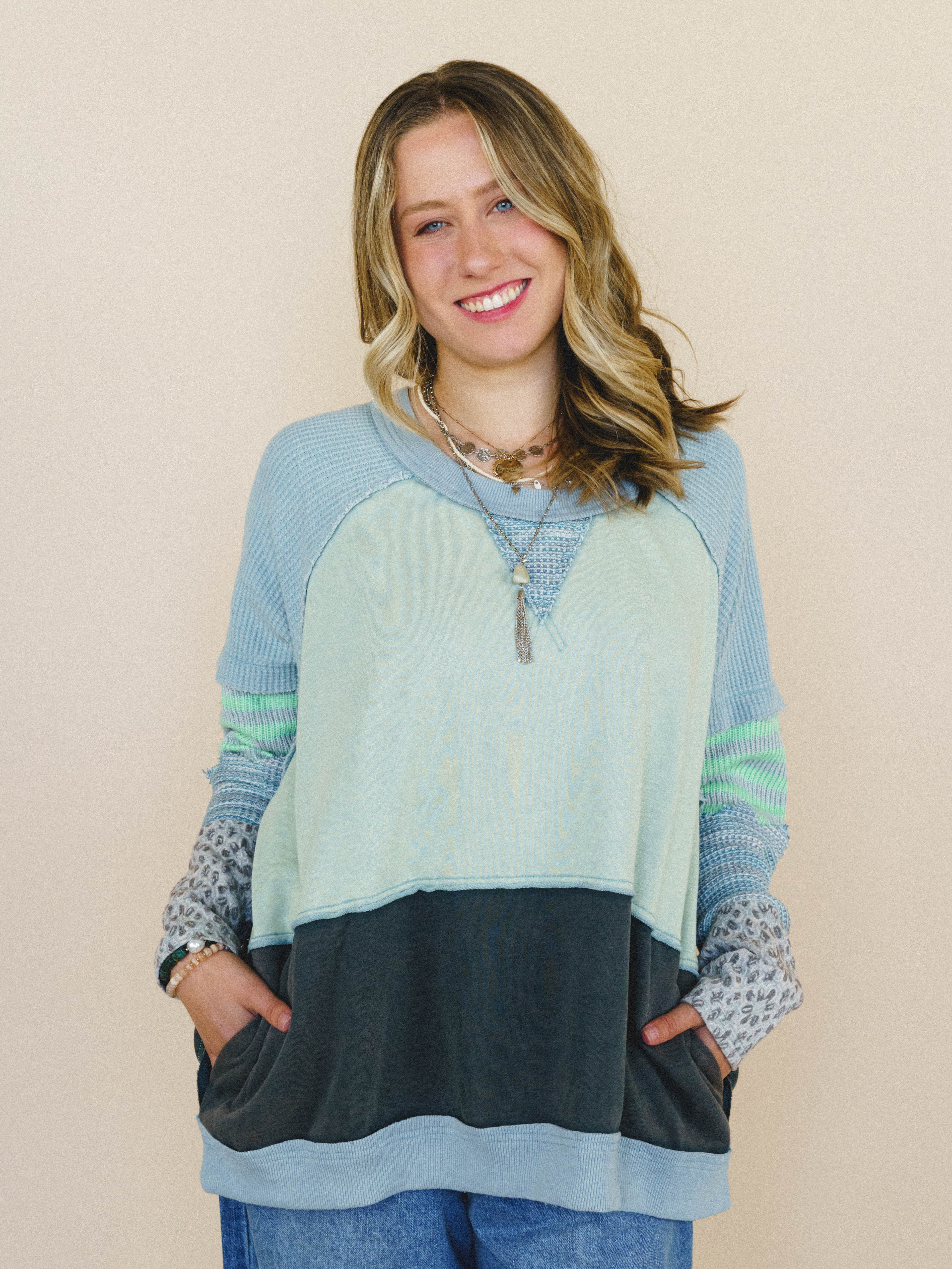 Garden Poems Long Sleeve Top - Seafoam - Image 4