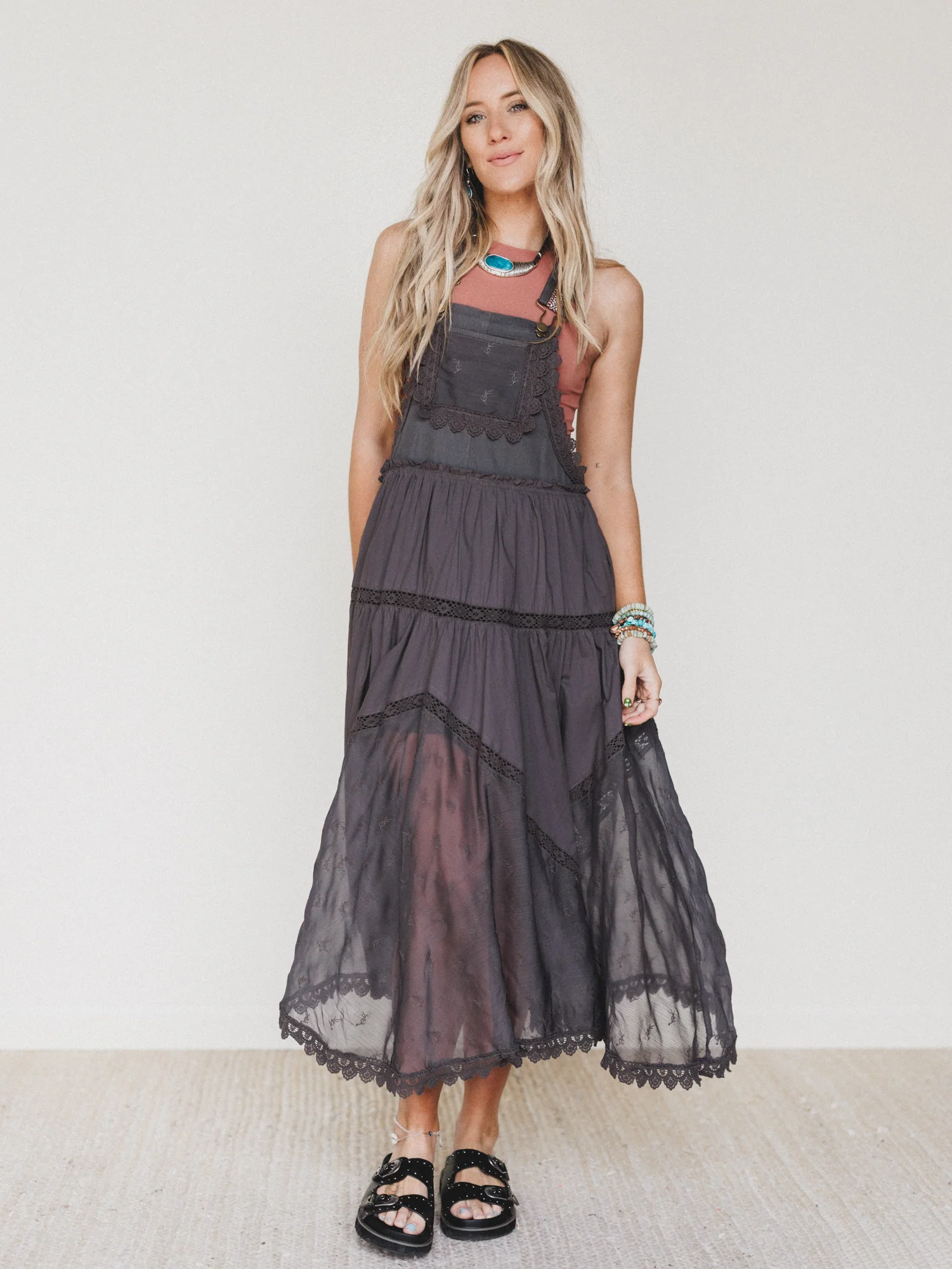 Garden Stroll Overall Dress - Ash - Image 2