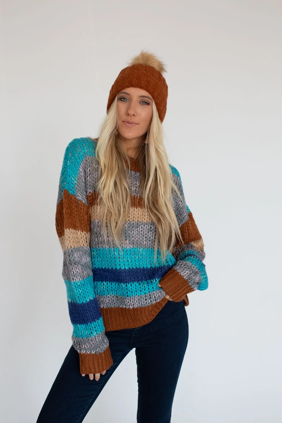 Go For It Striped Sweater - Blue - Image 2
