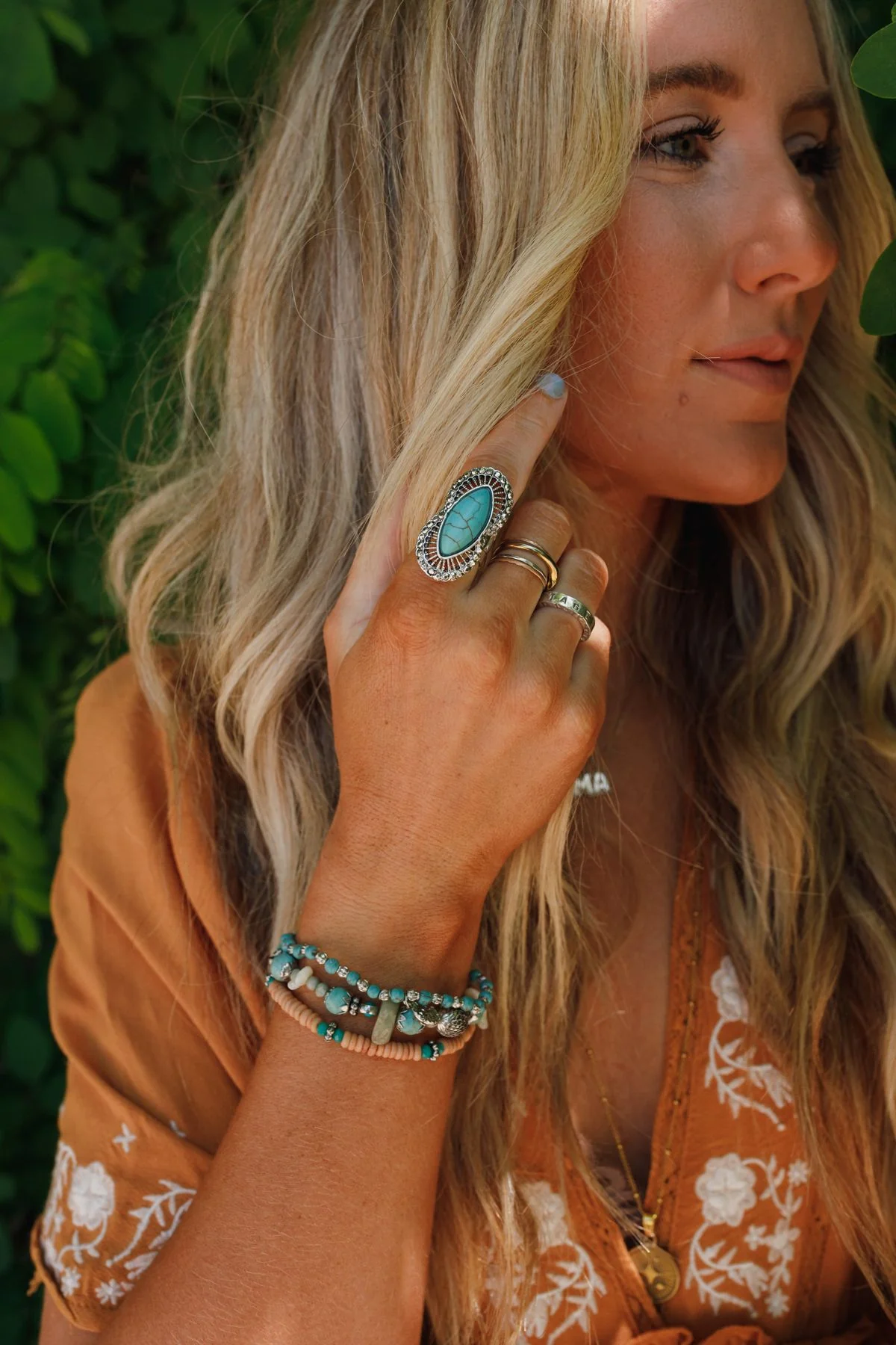 Go West Adjustable Turquoise Ring - Silver - Image 10