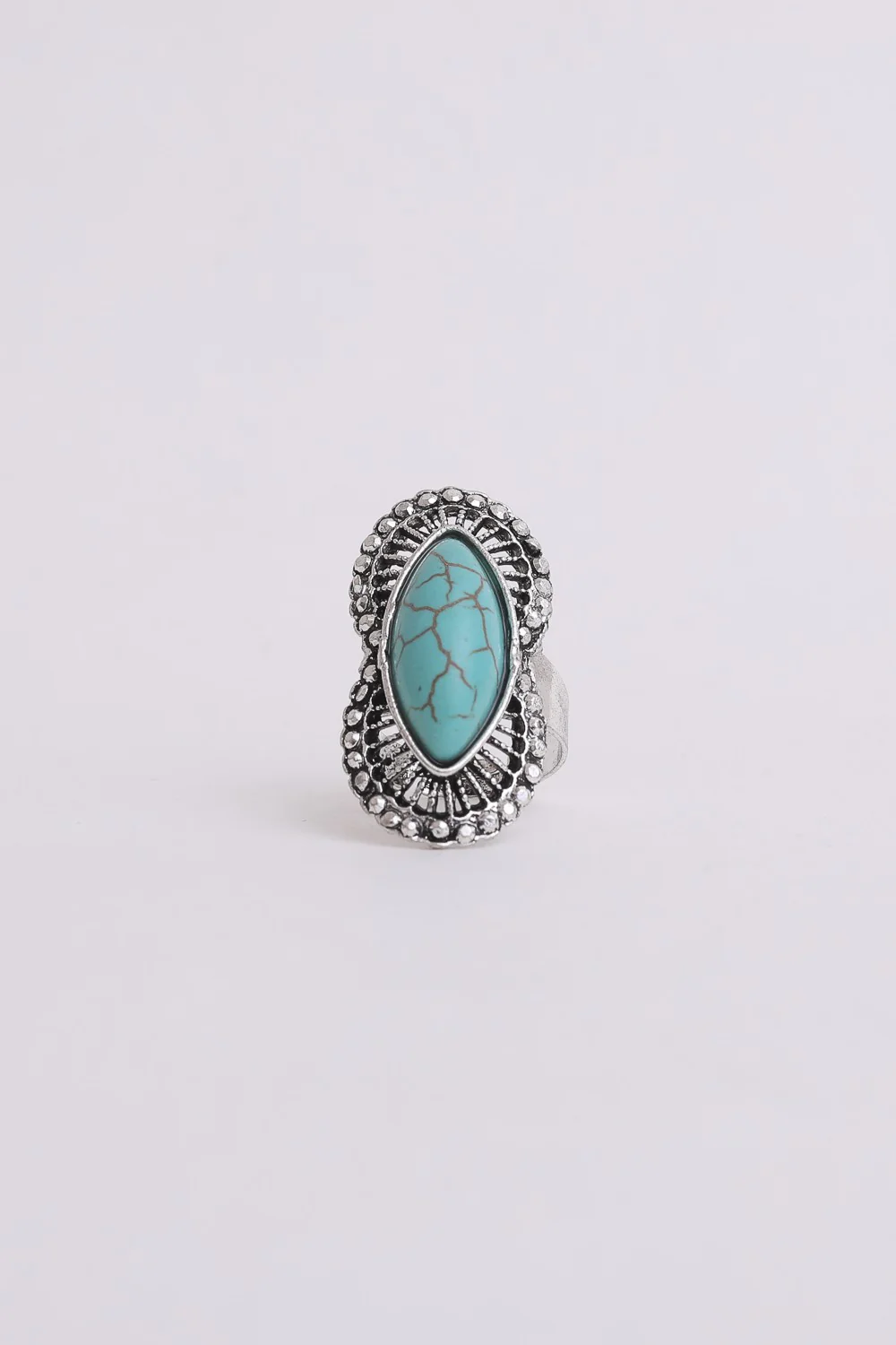 Go West Adjustable Turquoise Ring - Silver - Image 2