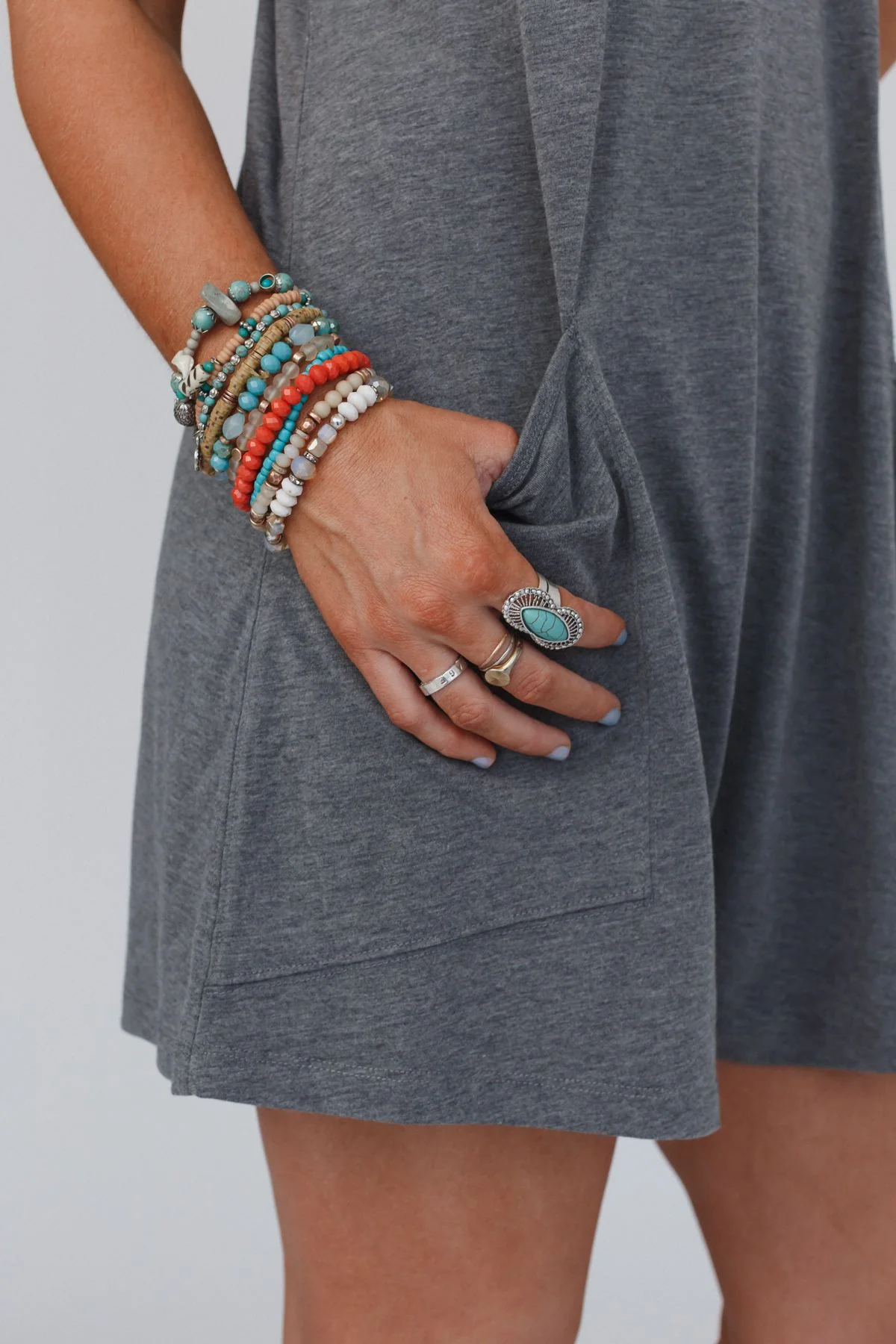 Go West Adjustable Turquoise Ring - Silver - Image 4
