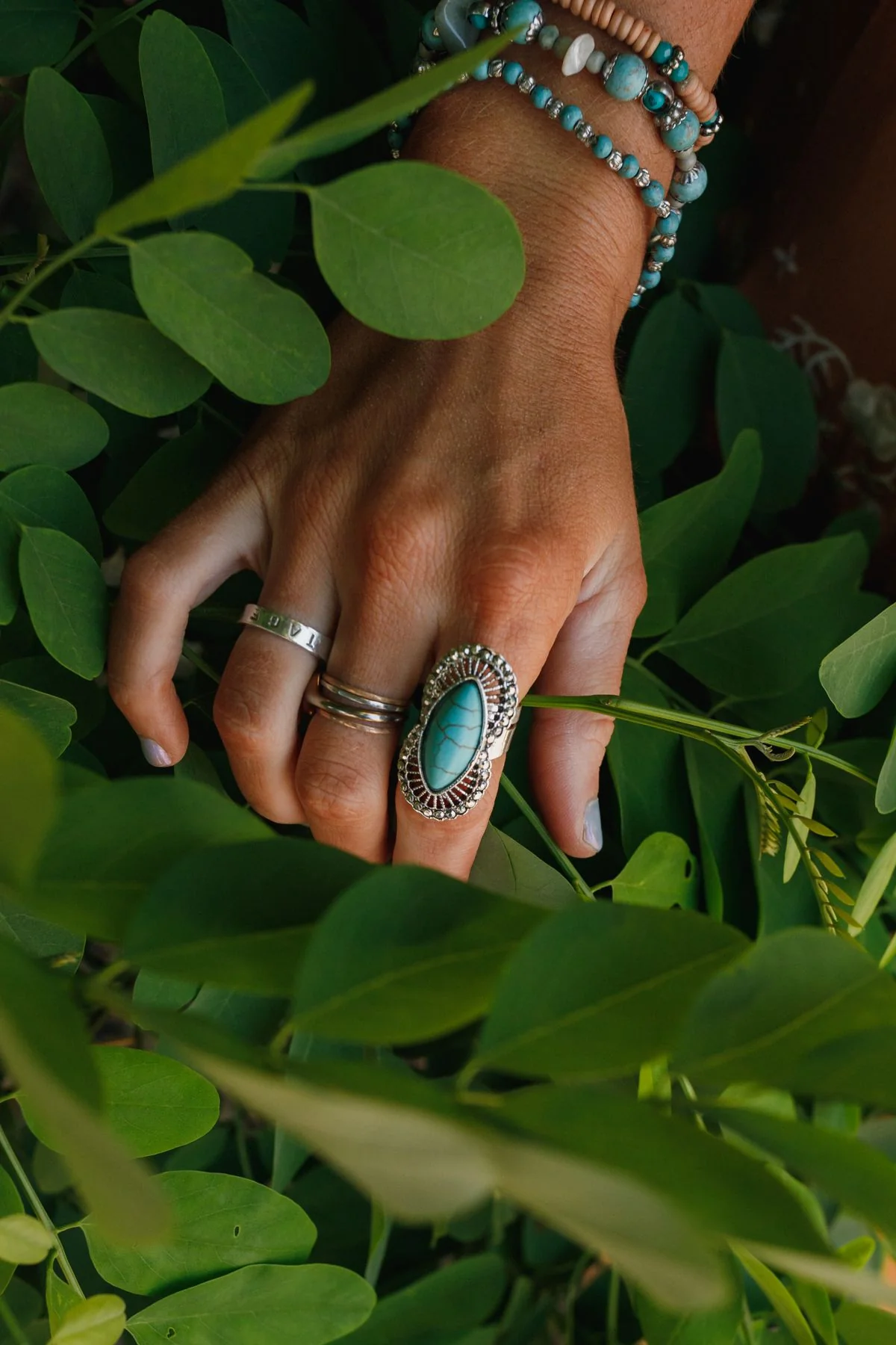 Go West Adjustable Turquoise Ring - Silver - Image 5
