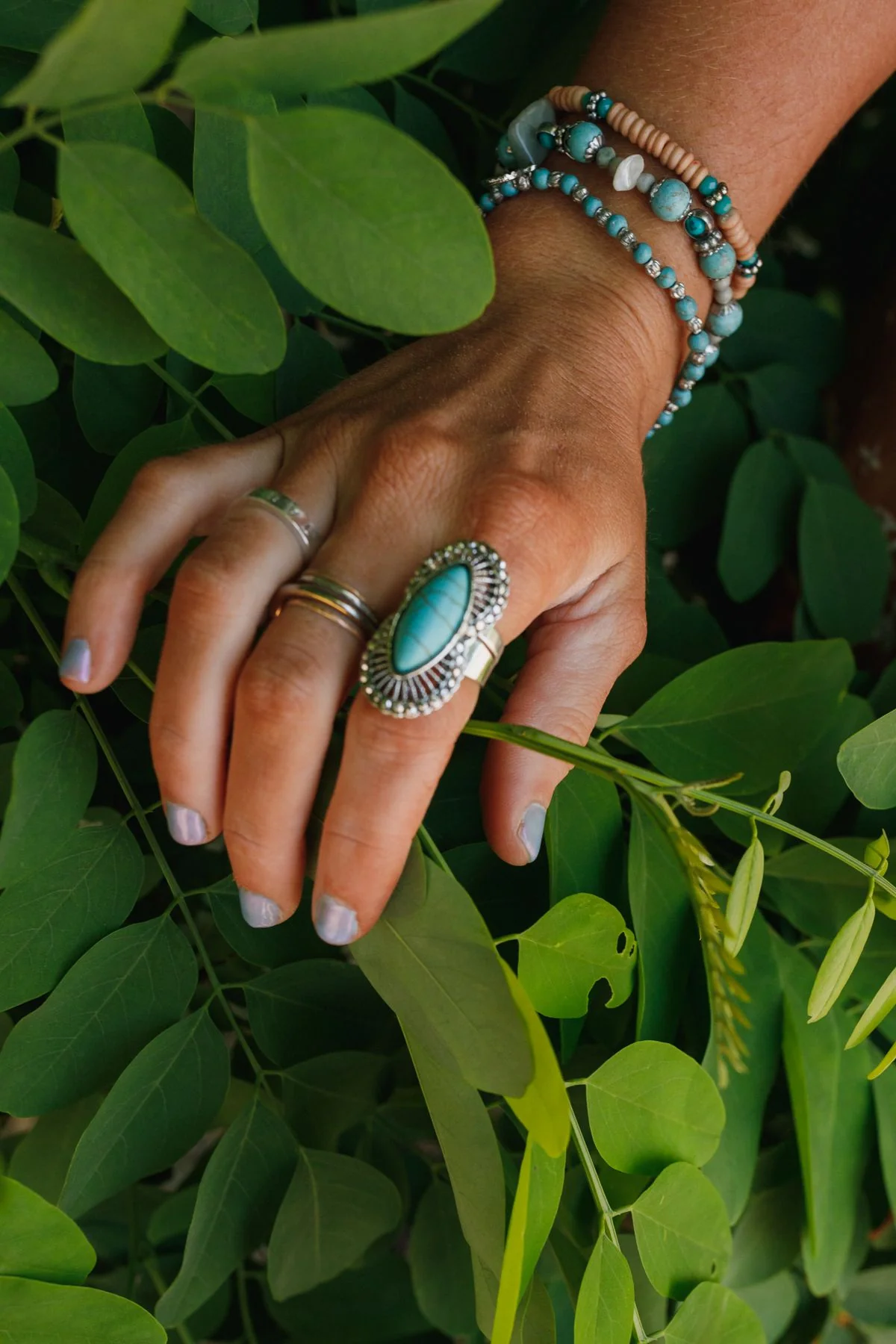 Go West Adjustable Turquoise Ring - Silver - Image 9