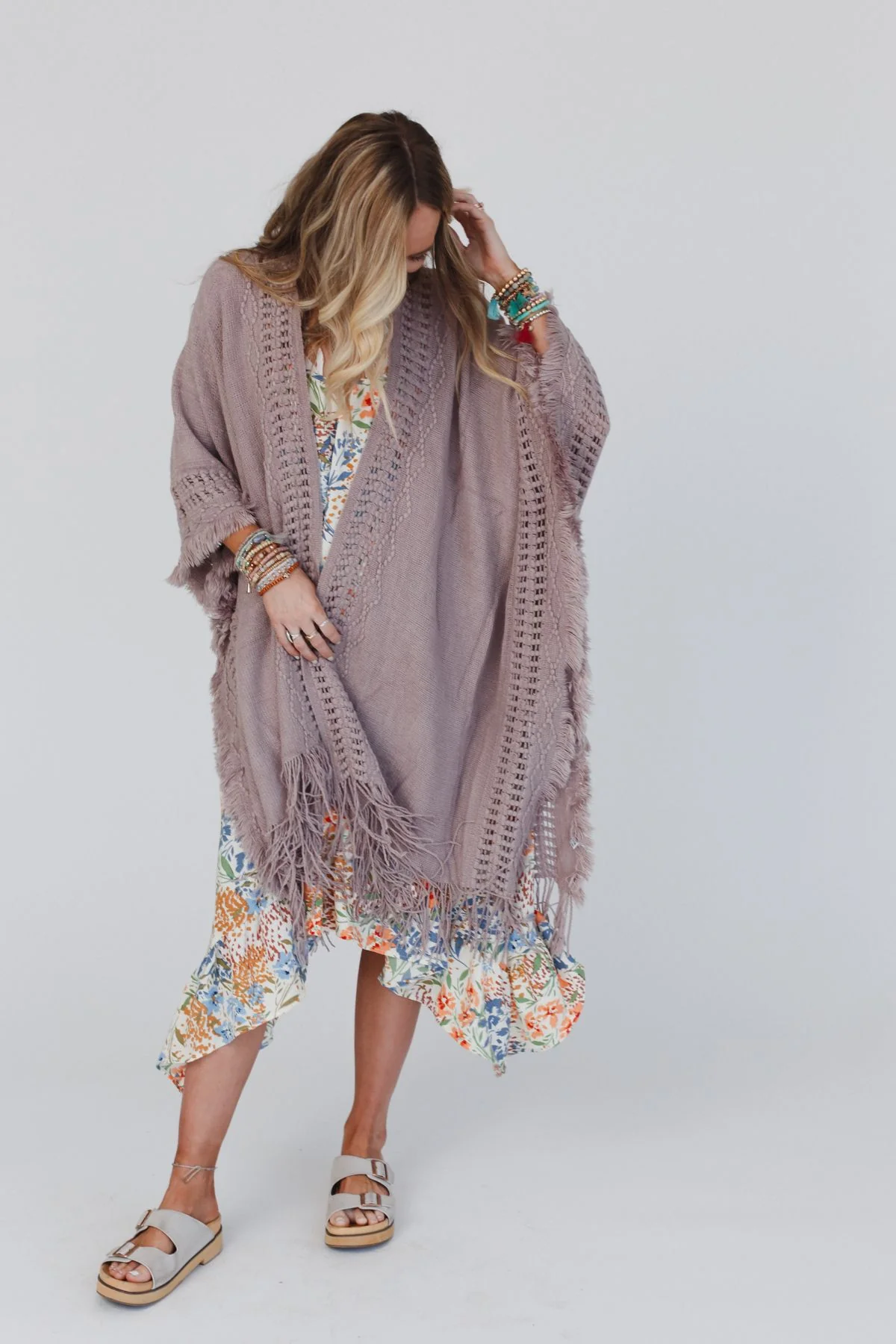 Go With The Flow Ruana - Taupe - Image 7