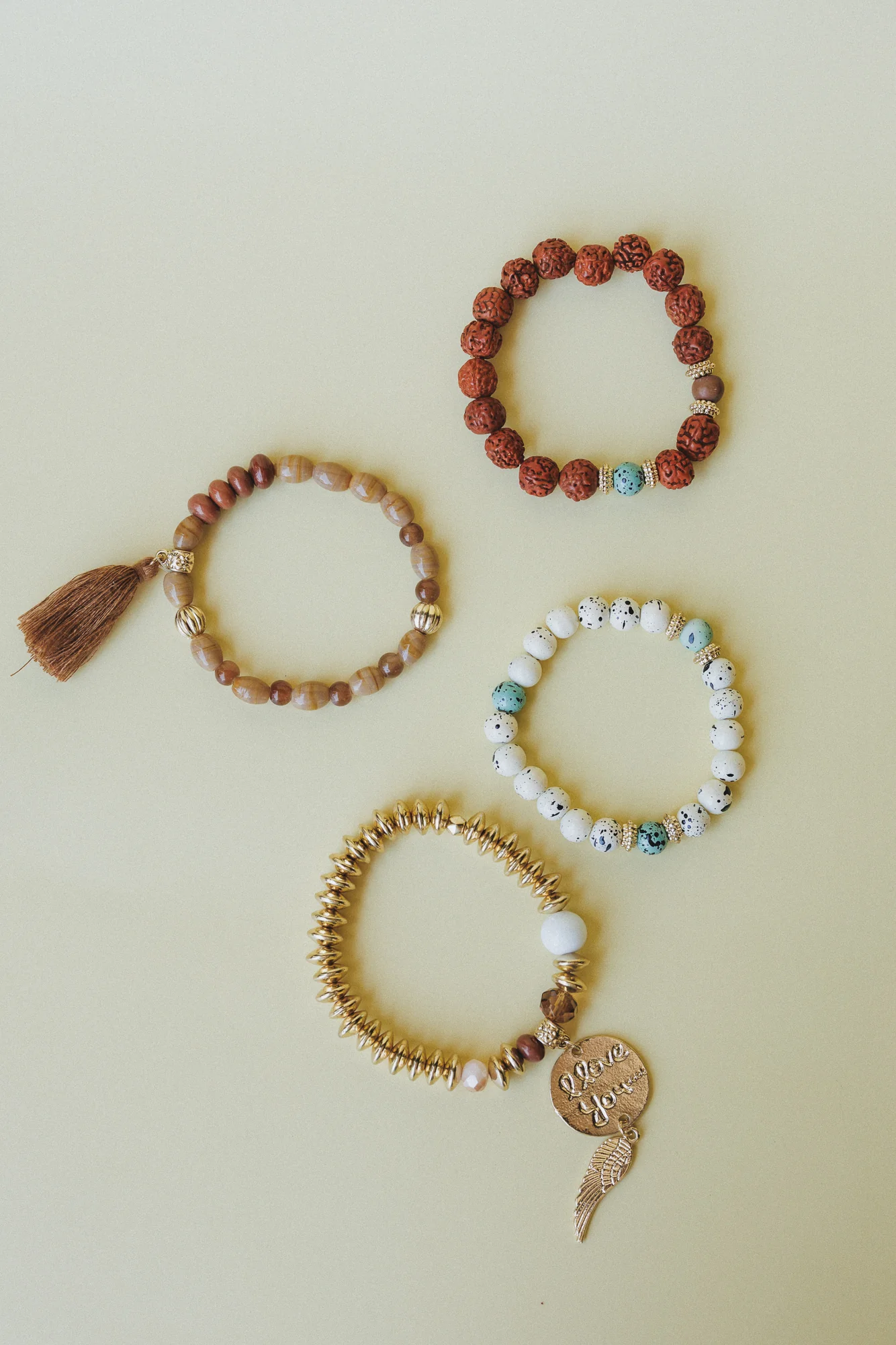 Golden Verse Bracelet Set - Brown - Image 4