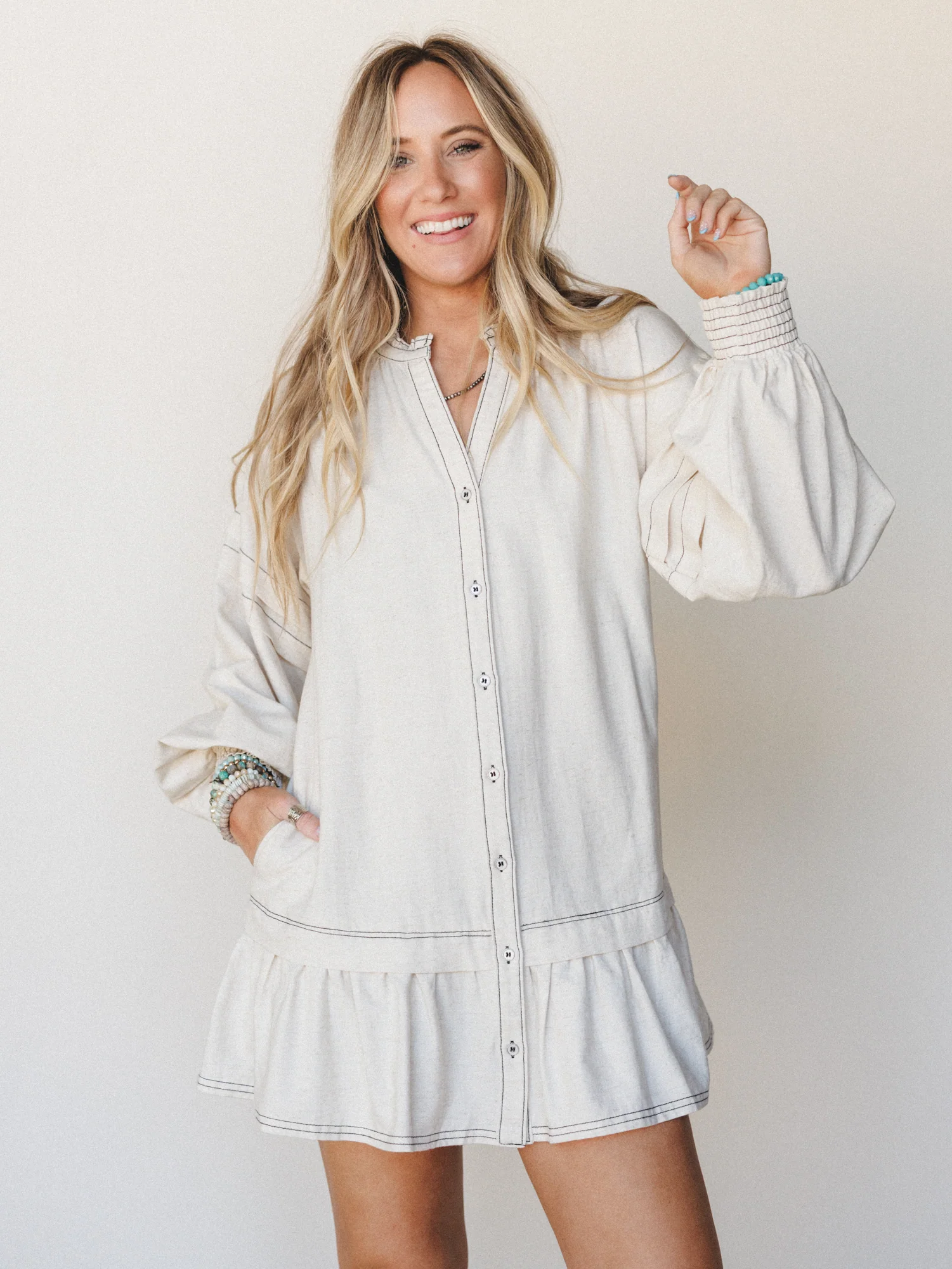 Goldie Dune Dress - Oatmeal