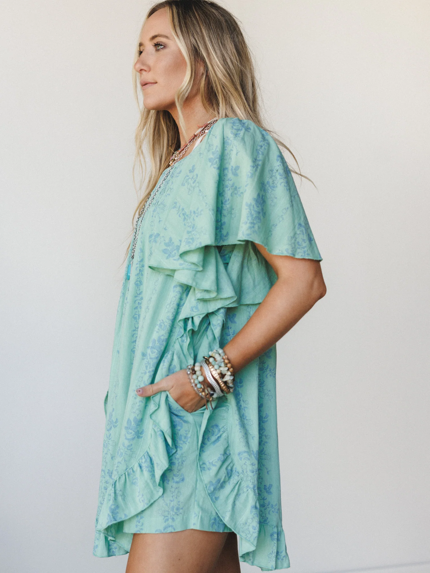Goldie Floral Romper - Sage - Image 6