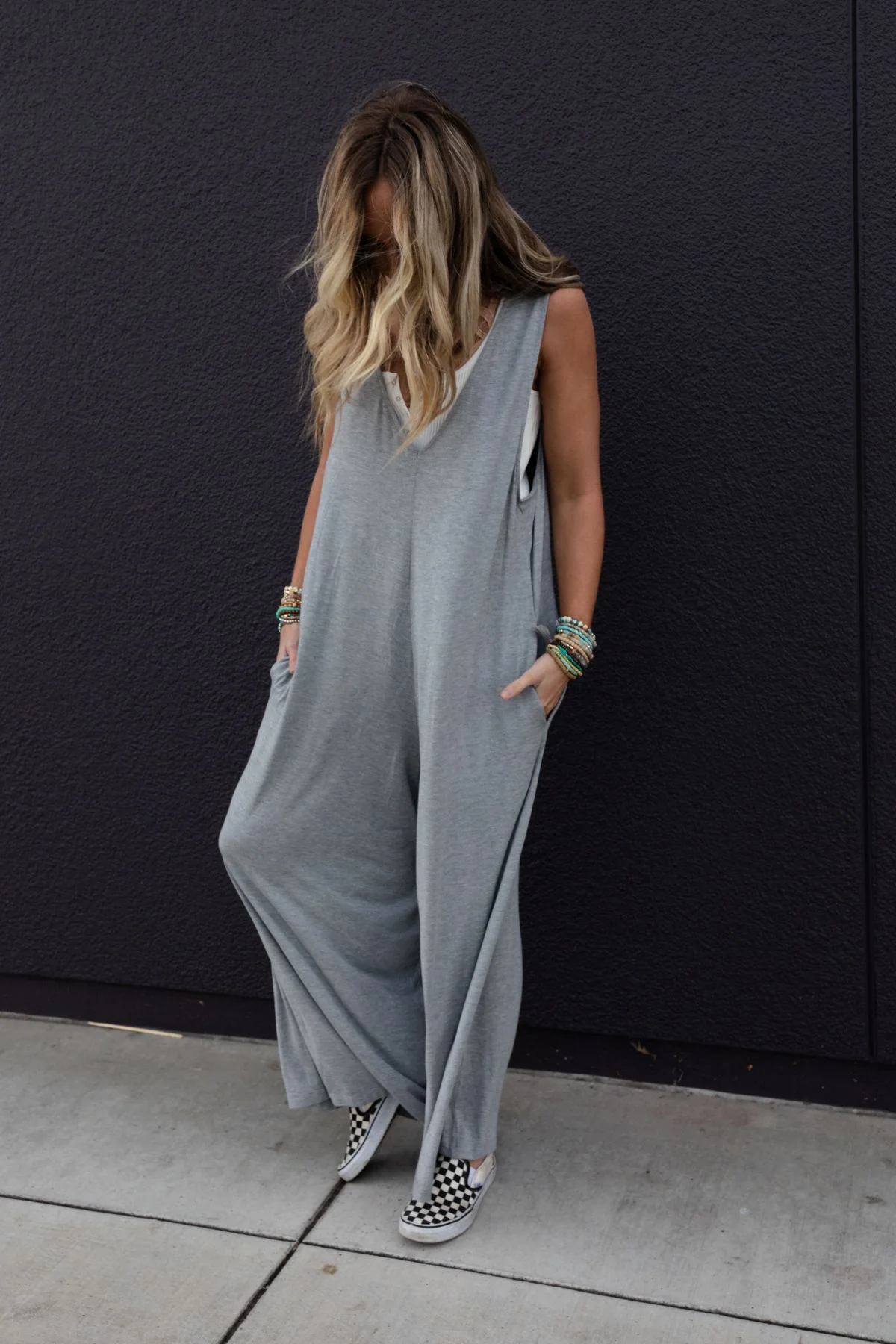 Good Things Wide Leg Jumpsuit - Heather Gray - Image 4