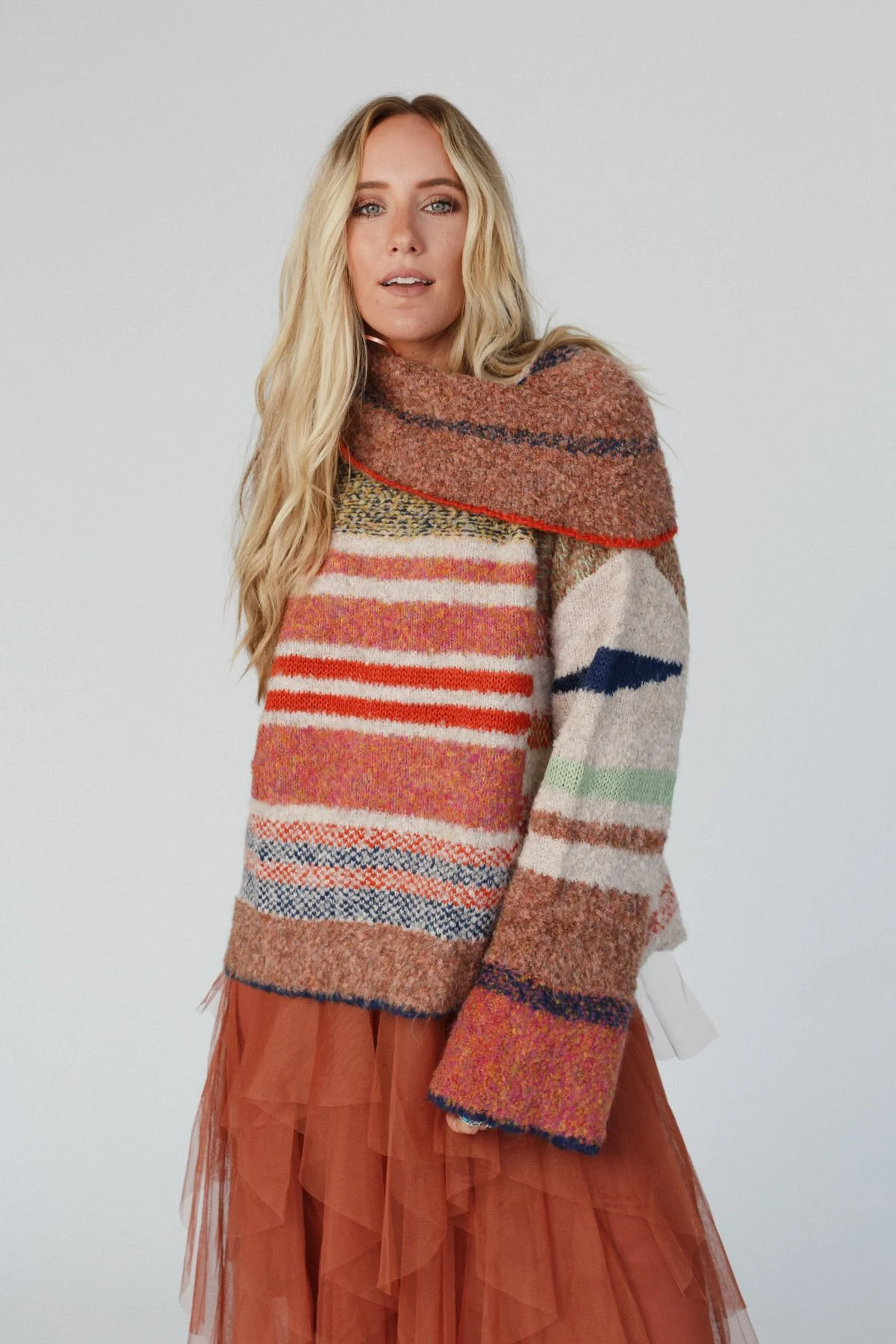 Got To Be Me Striped Sweater - Rust - Image 4