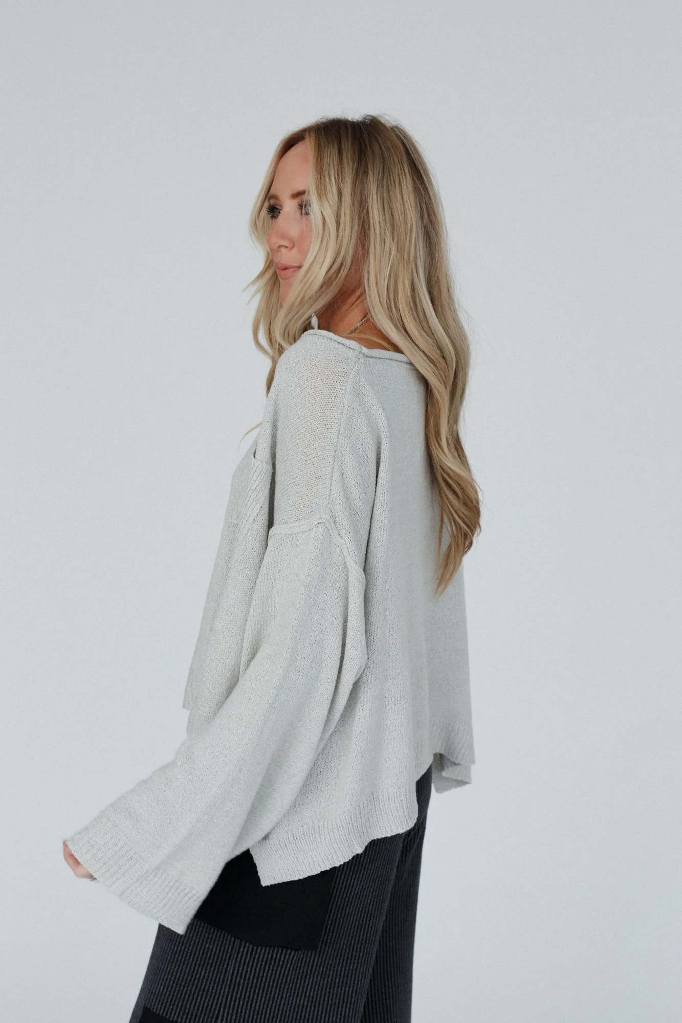 Got You Covered Drop Shoulder Pullover - Ash - Image 7