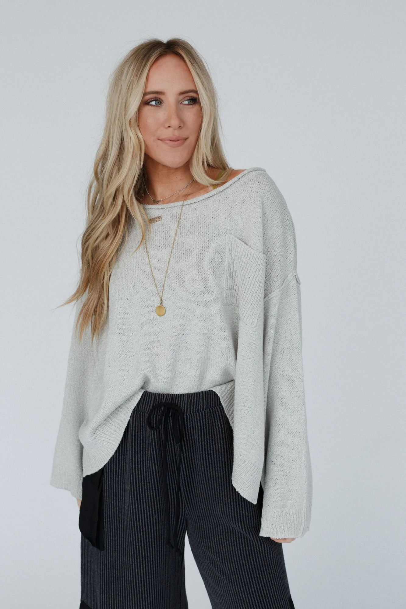 Got You Covered Drop Shoulder Pullover - Ash - Image 9