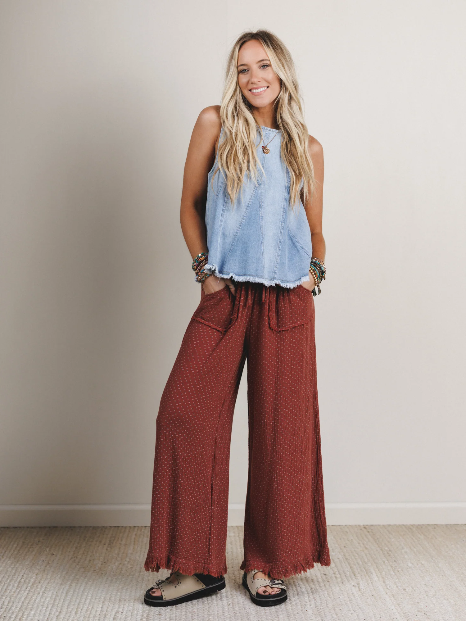 Hanging High Denim Top - Light Wash - Image 4