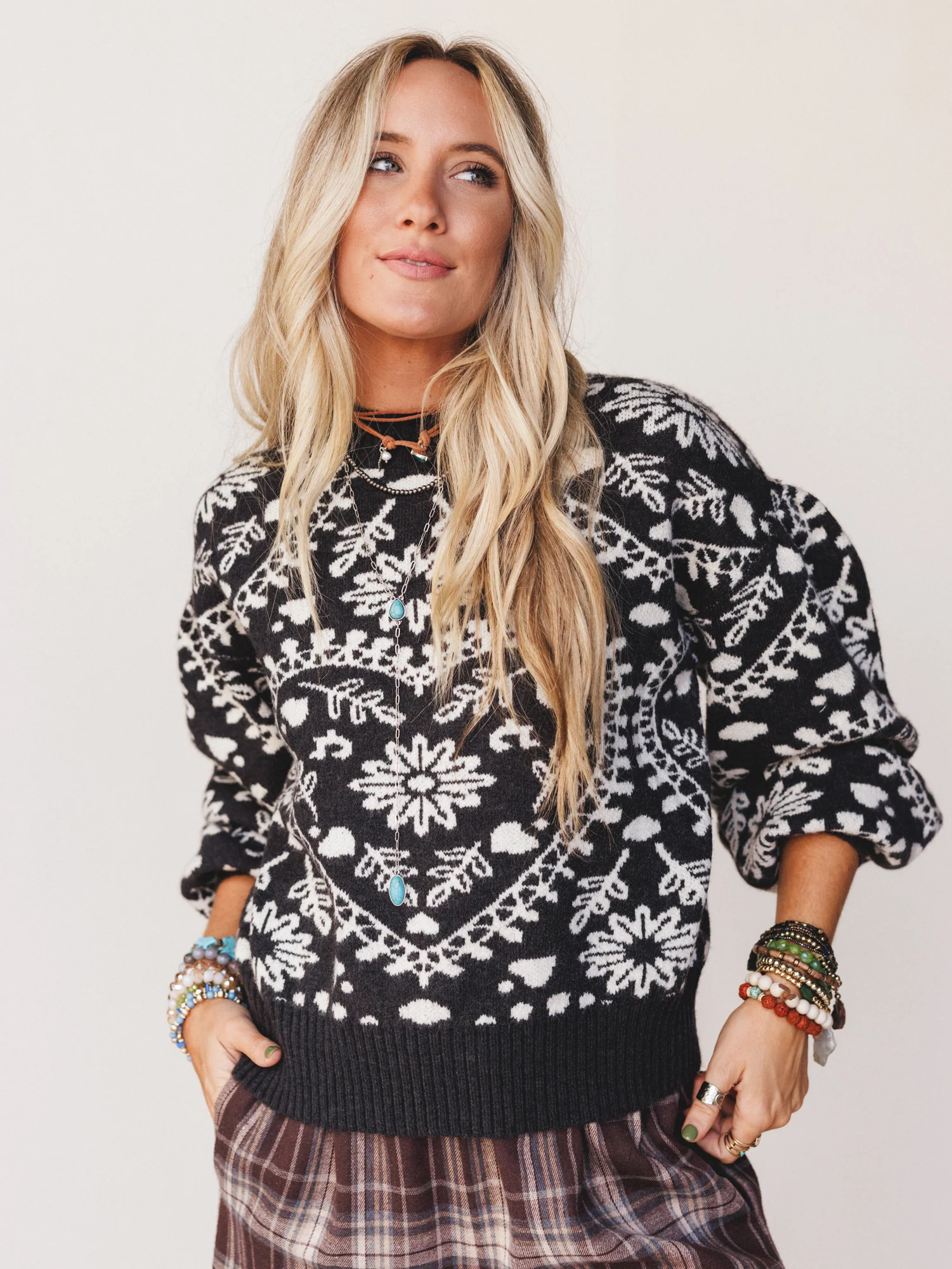 Heart Garden Sweater - Charcoal