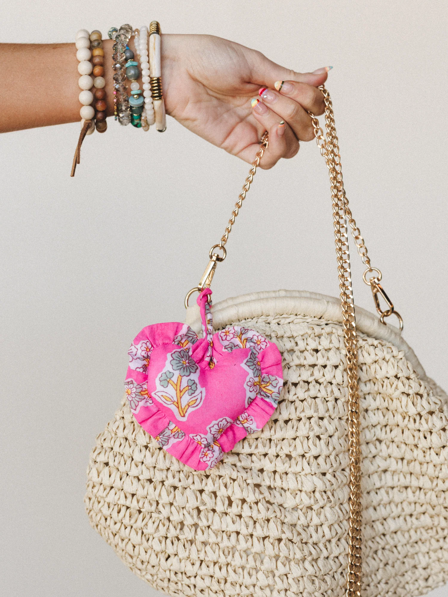 Heart of Love Bag Charm - Fuchsia - Image 2