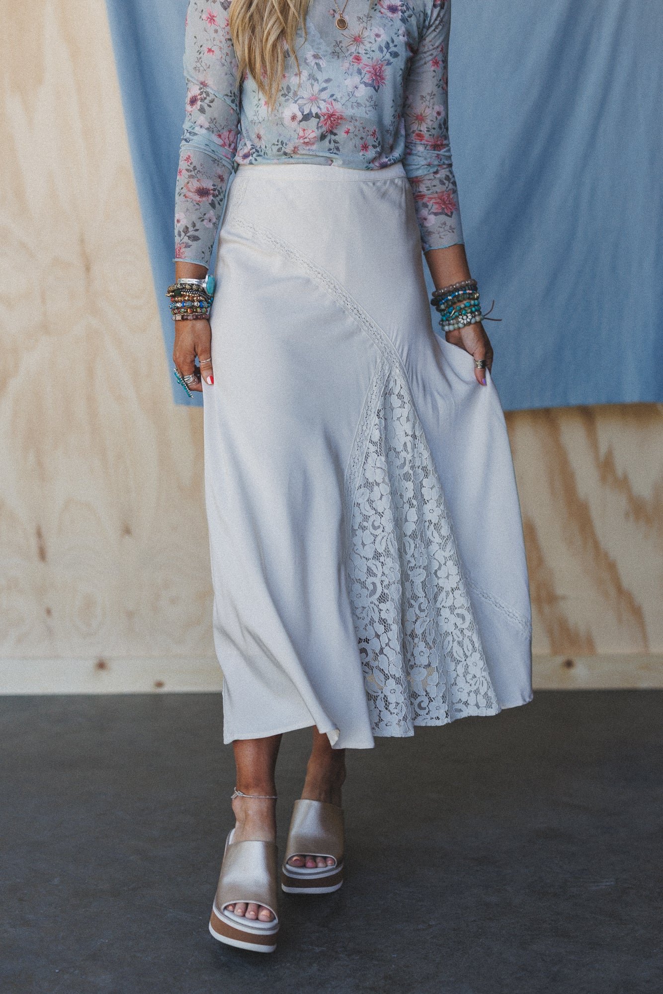 Heavenly Haze Lace Skirt - Dove - Image 3