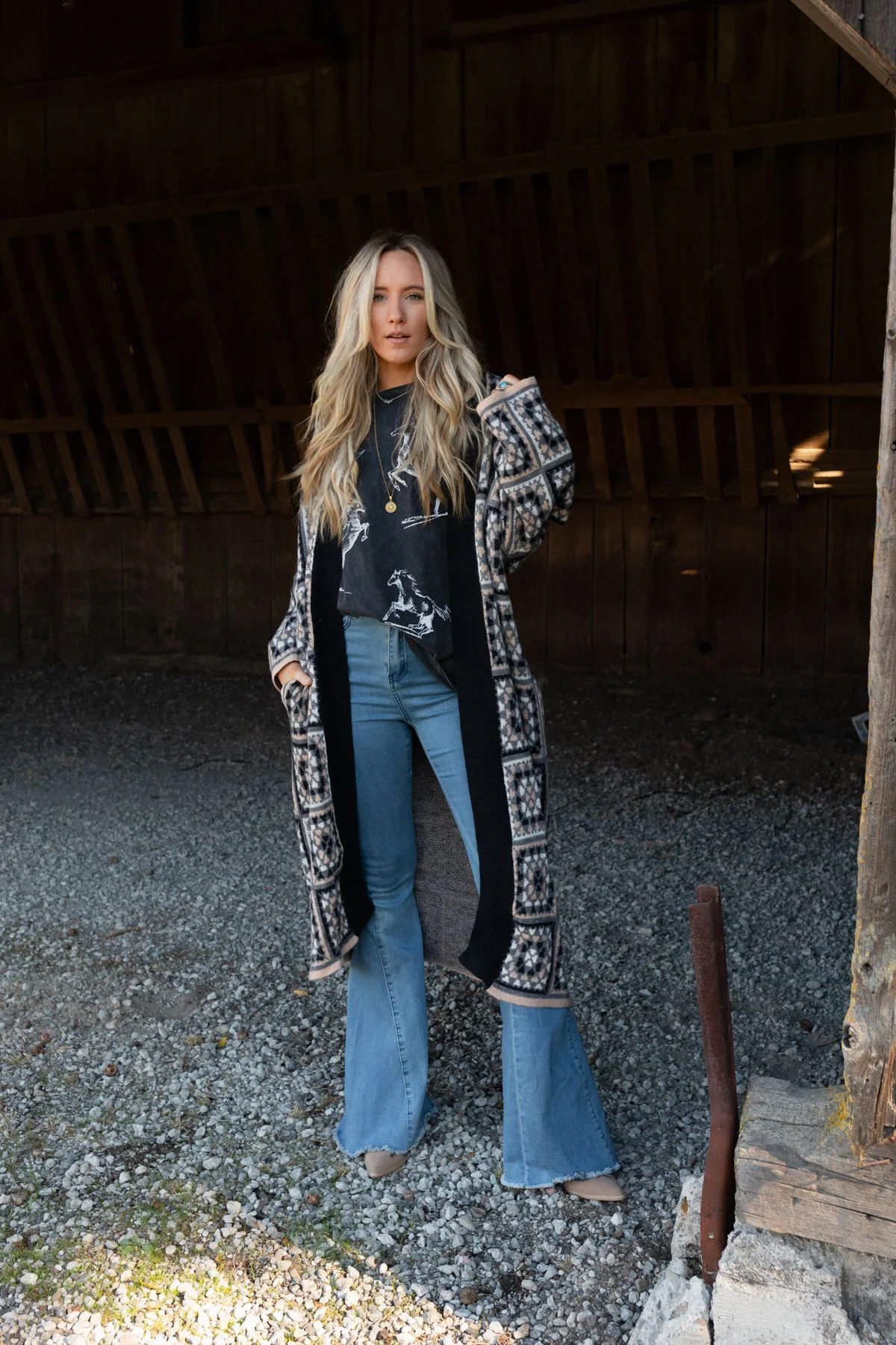 Heirloom Blooms Duster Cardigan - Black - Image 8