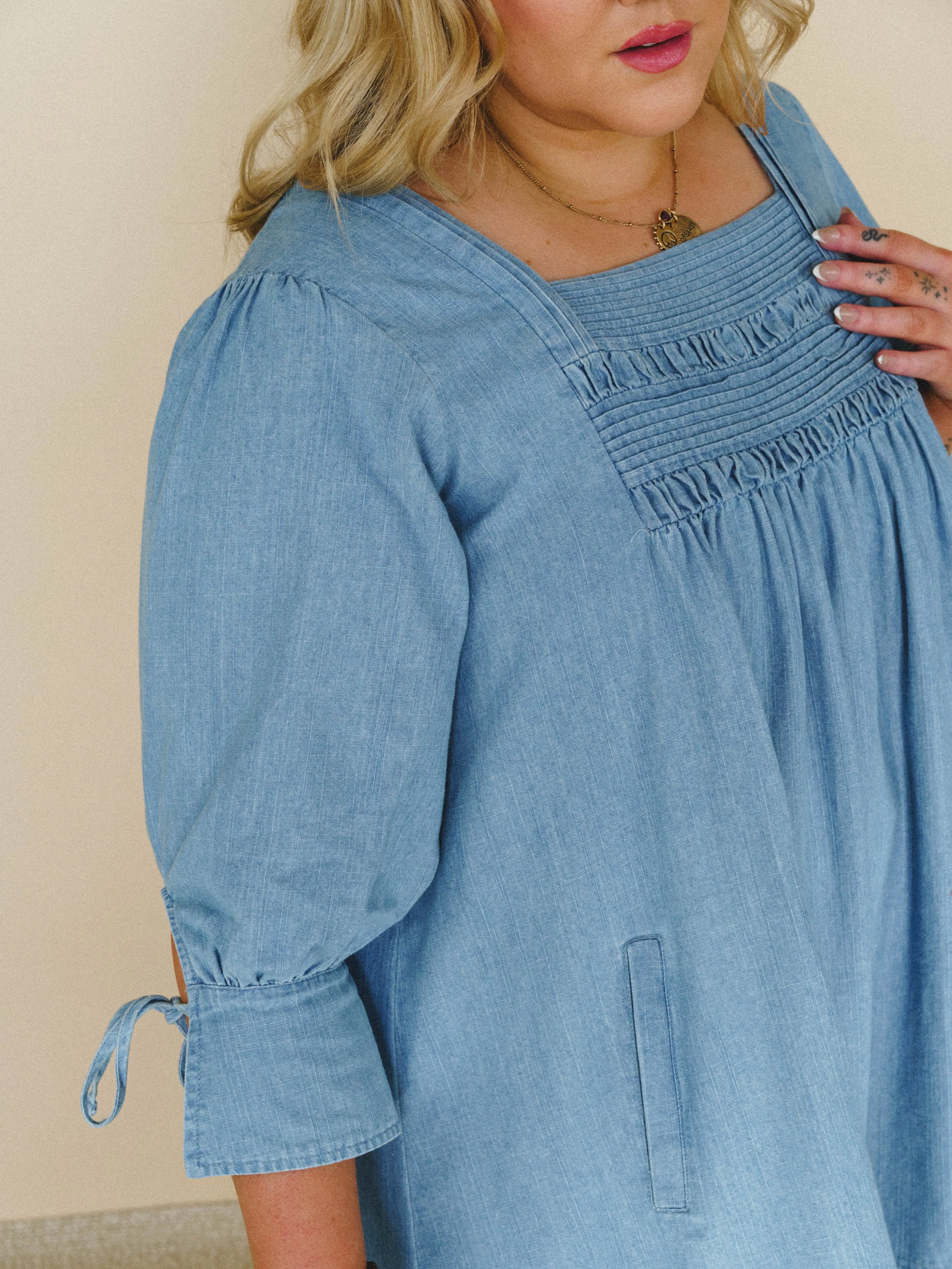 Her Journey Dress - Light Denim - Image 3
