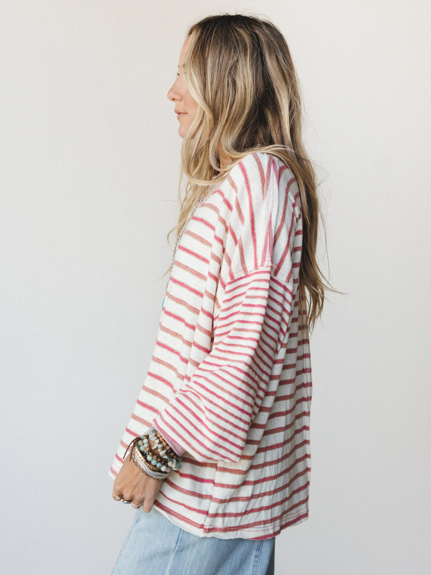 Here for the Moon Long Sleeve Tee
 - Pink - Image 4