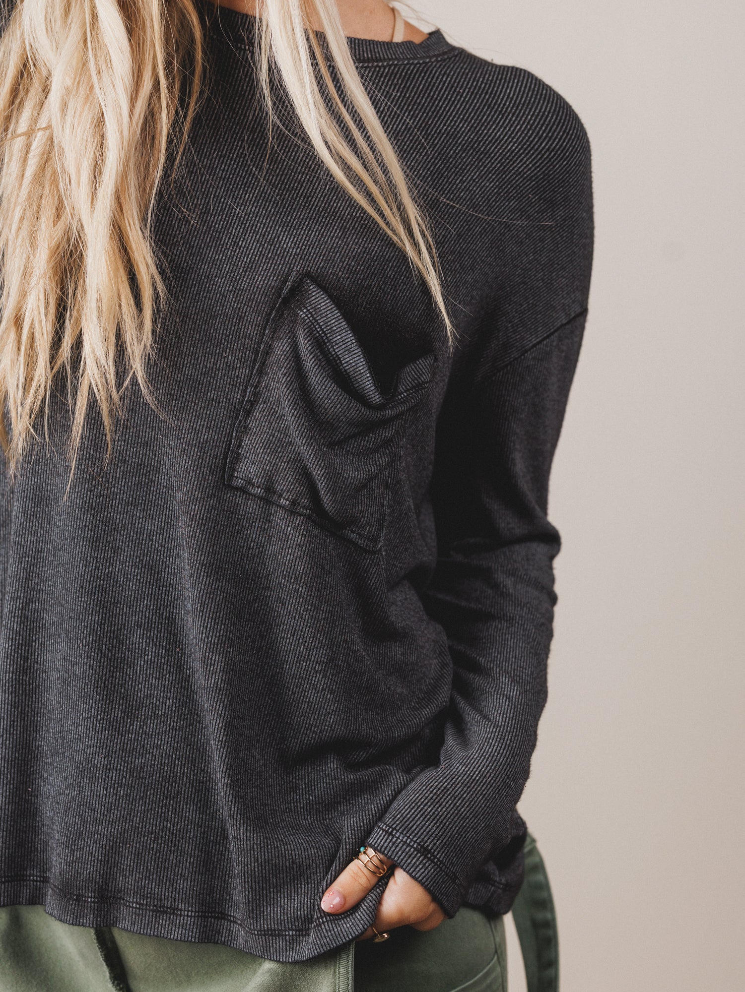 Here To There Pocket Tee - Ash Black - Image 3