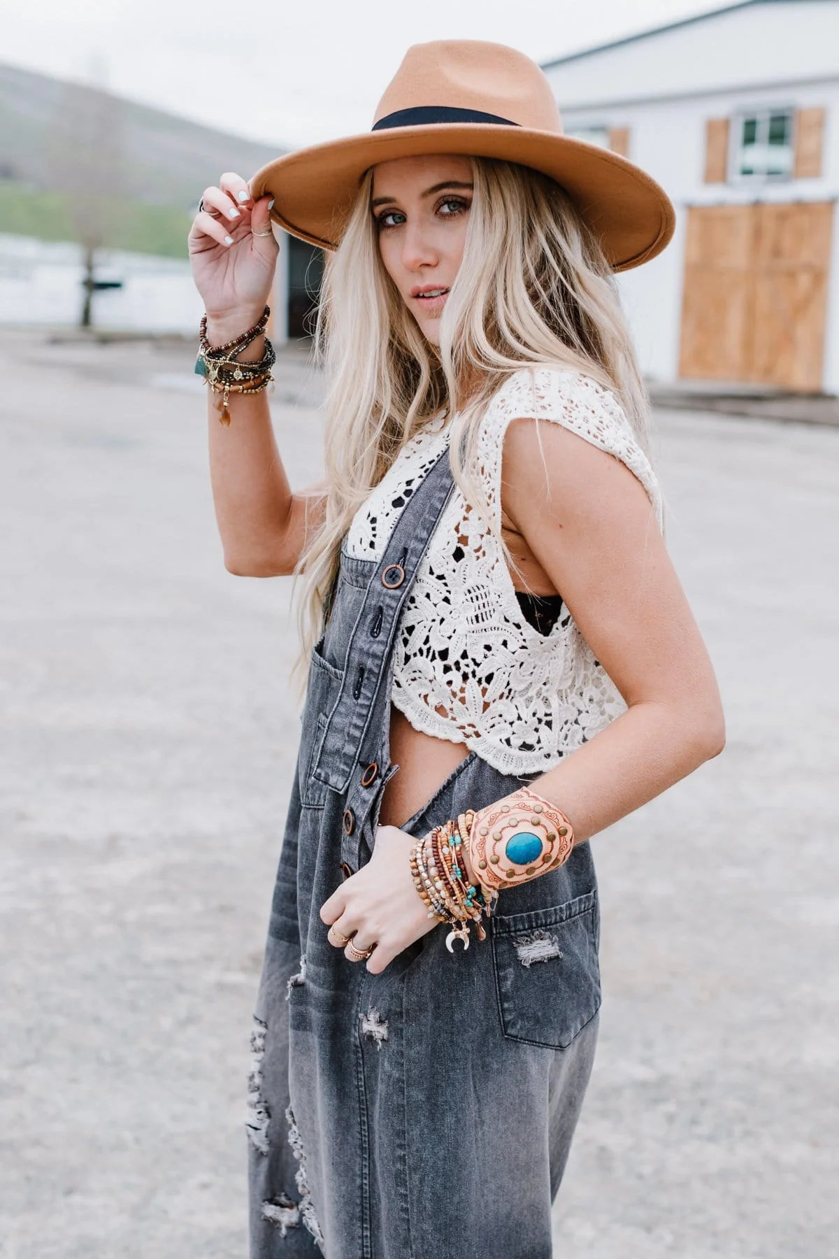 High Hopes Slouchy Denim Overalls - Black - Image 4