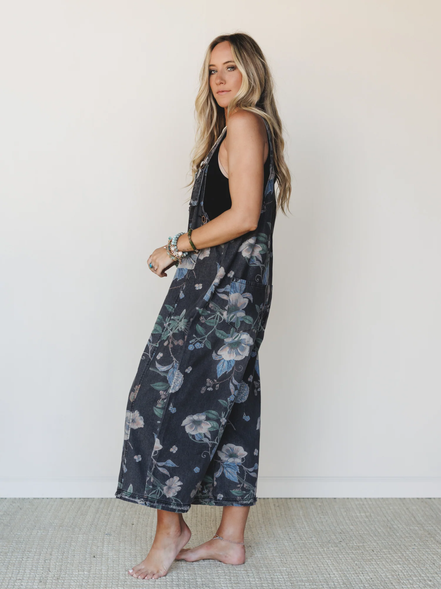 High Hopes Slouchy Denim Overalls - Black Denim - Image 10