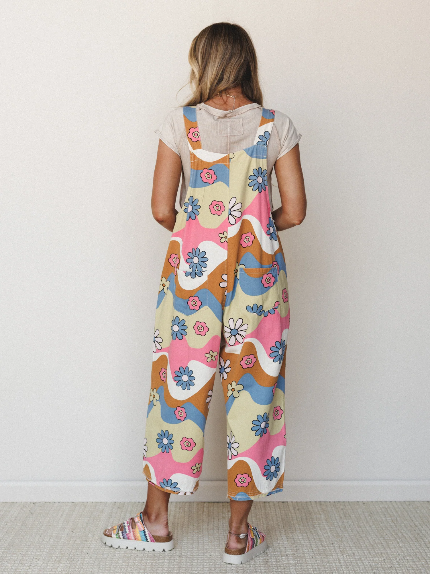 High Hopes Slouchy Denim Overalls - Pink Blue - Image 4