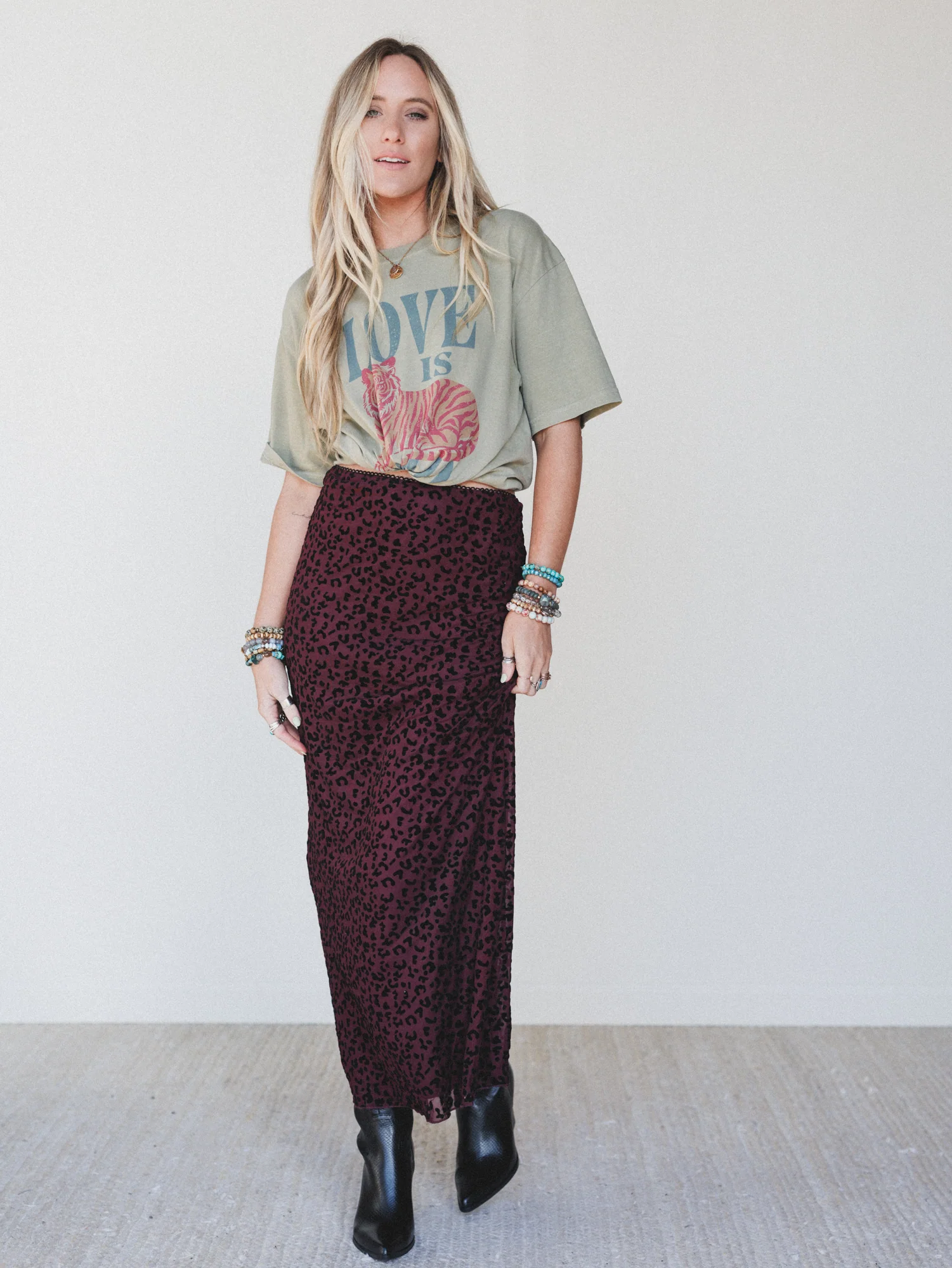 High Street Maxi Skirt - Burgundy - Image 5