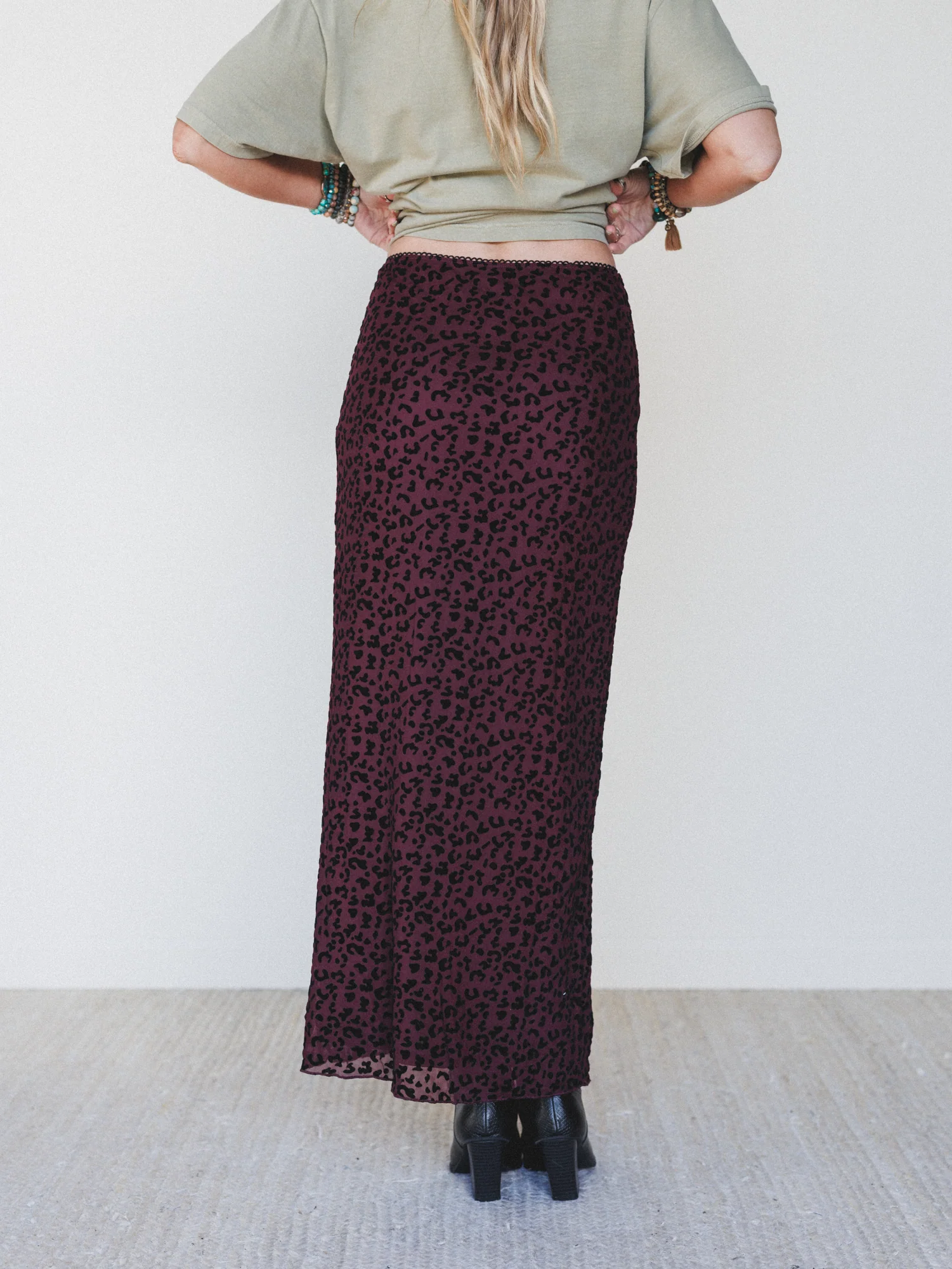 High Street Maxi Skirt - Burgundy - Image 6