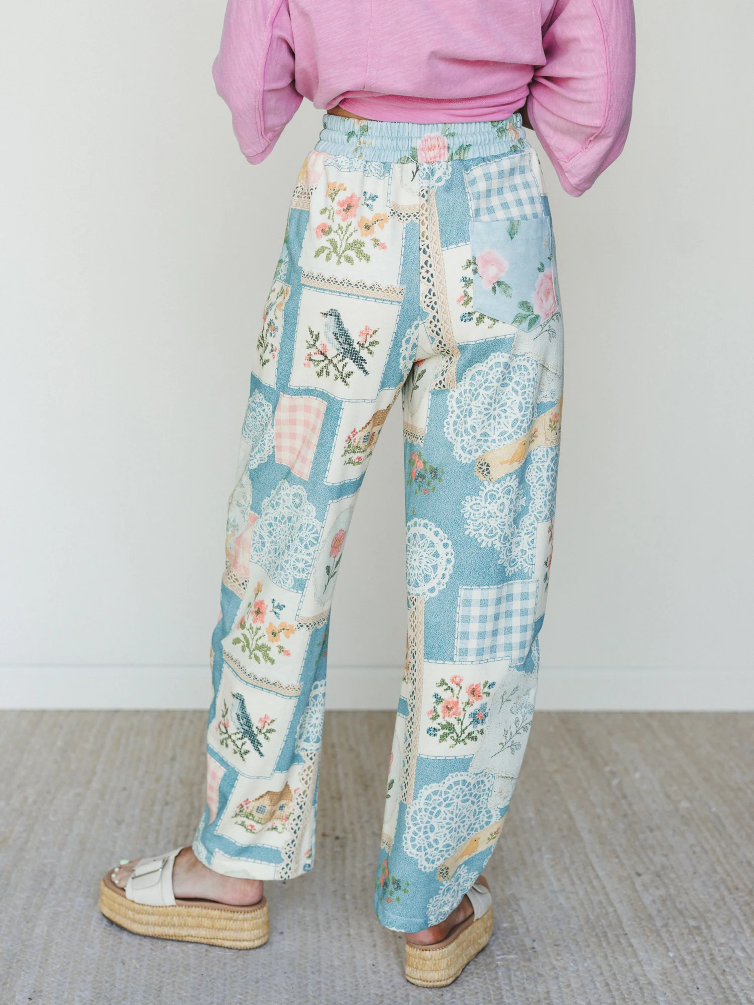 High Tea Garden Barrel Lounge Pants - Blue Combo - Image 5