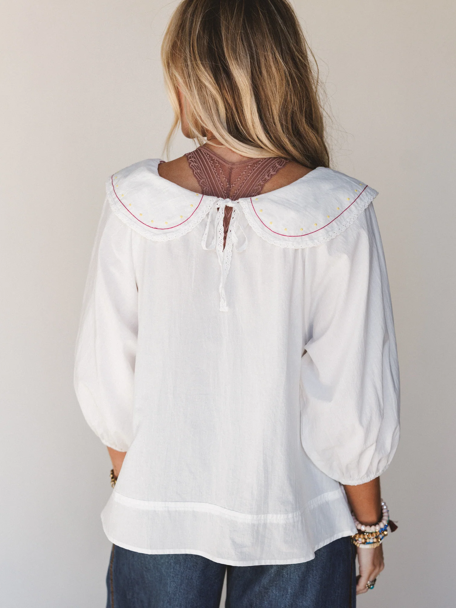 Hints of Spring Blouse - White - Image 4