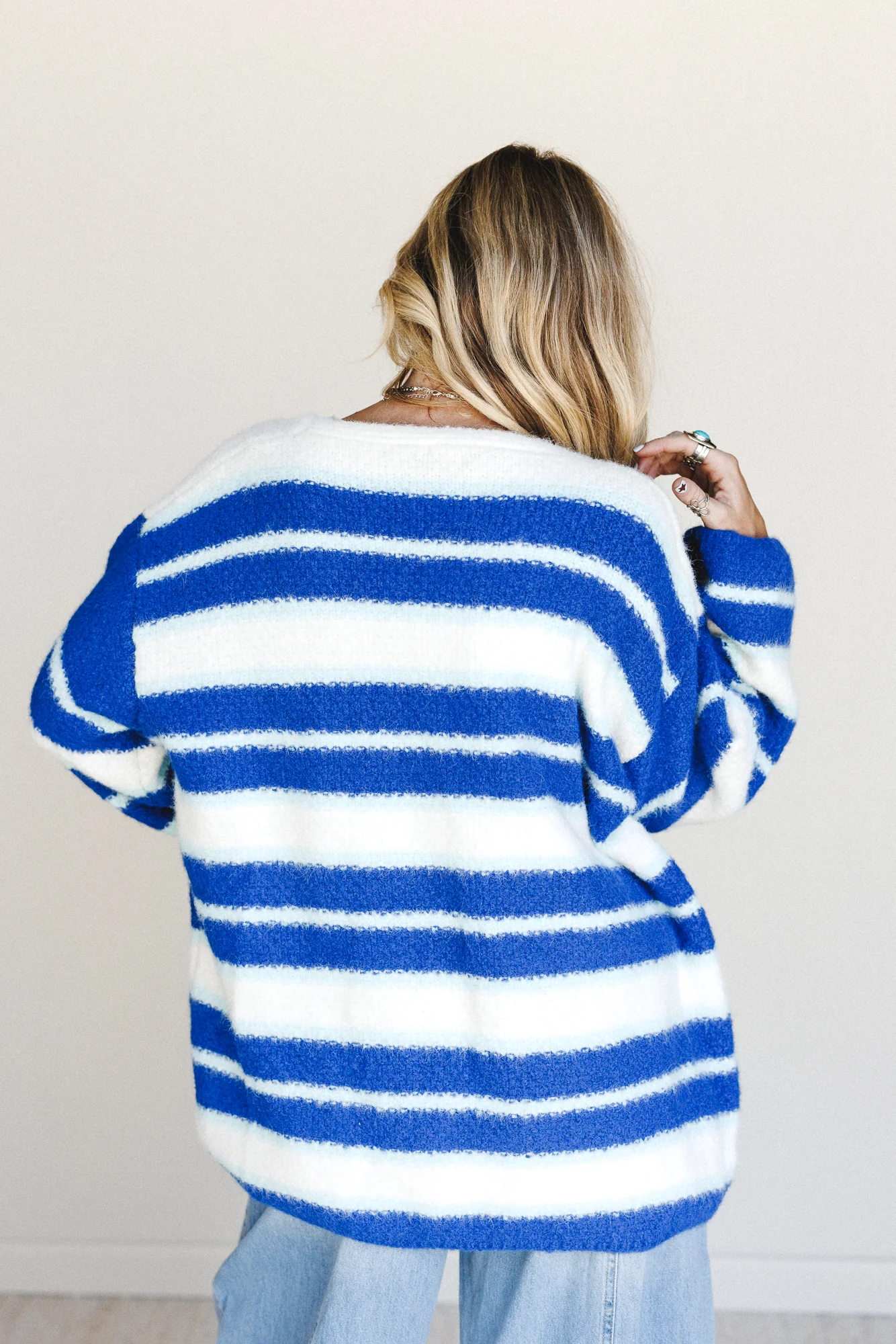 Horizon Wave Striped Sweater - Blue - Image 5