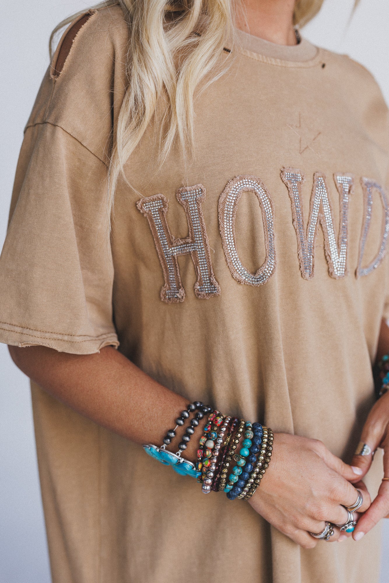 Howdy Vibes Tee Dress - Tan - Image 5