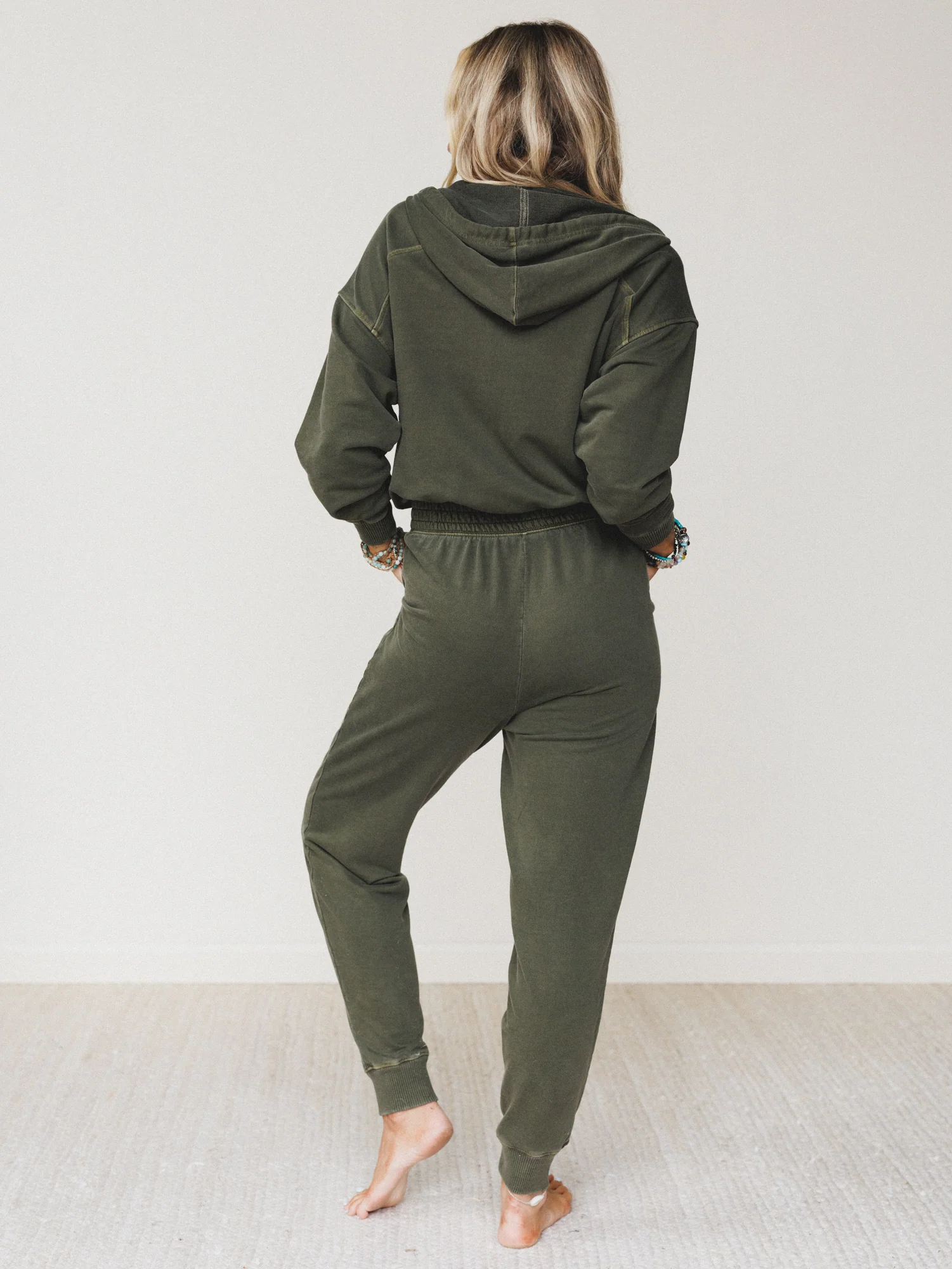 In A Dream Lounge Jumpsuit - Dark Olive - Image 5