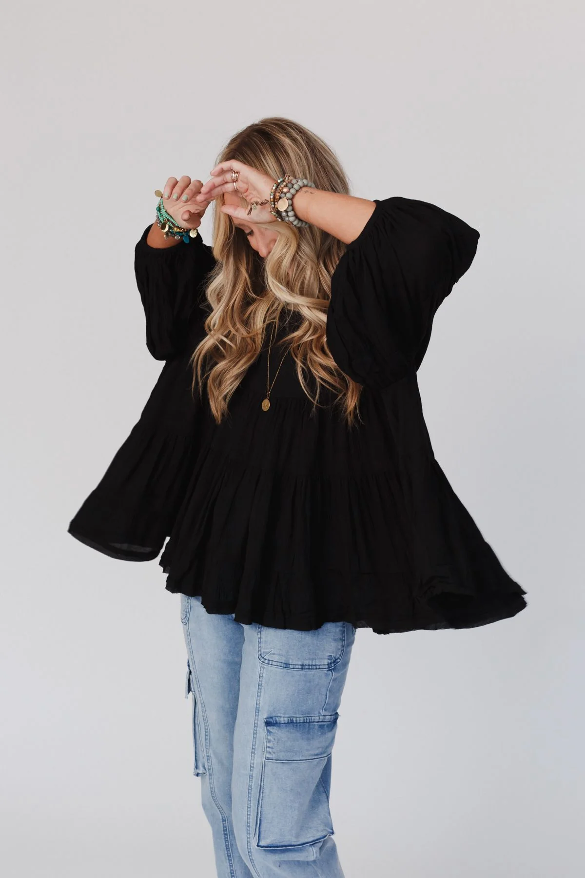 In The Clouds Tunic Top - Black - Image 3