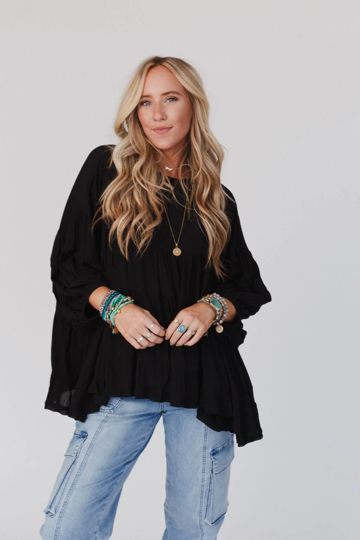 In The Clouds Tunic Top - Black - Image 4