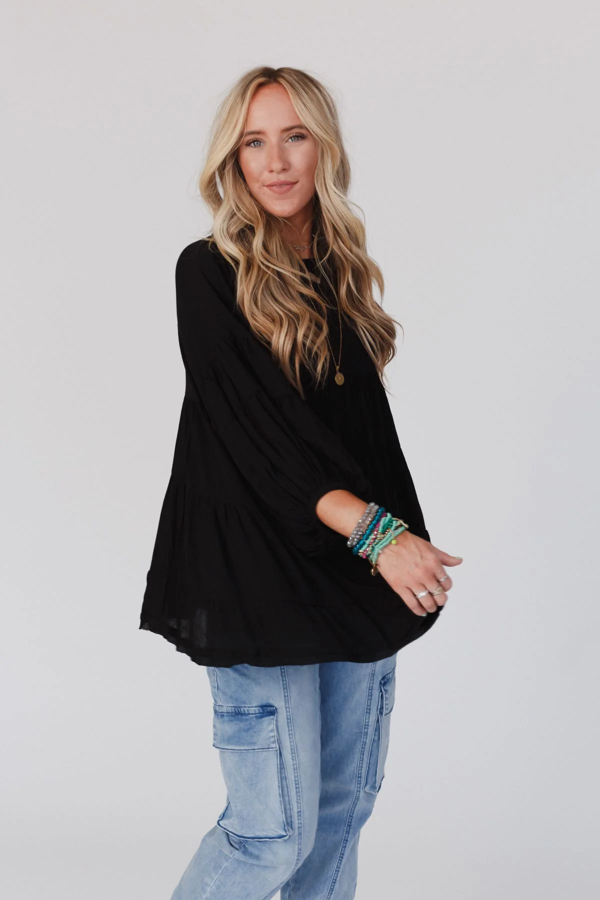 In The Clouds Tunic Top - Black - Image 6