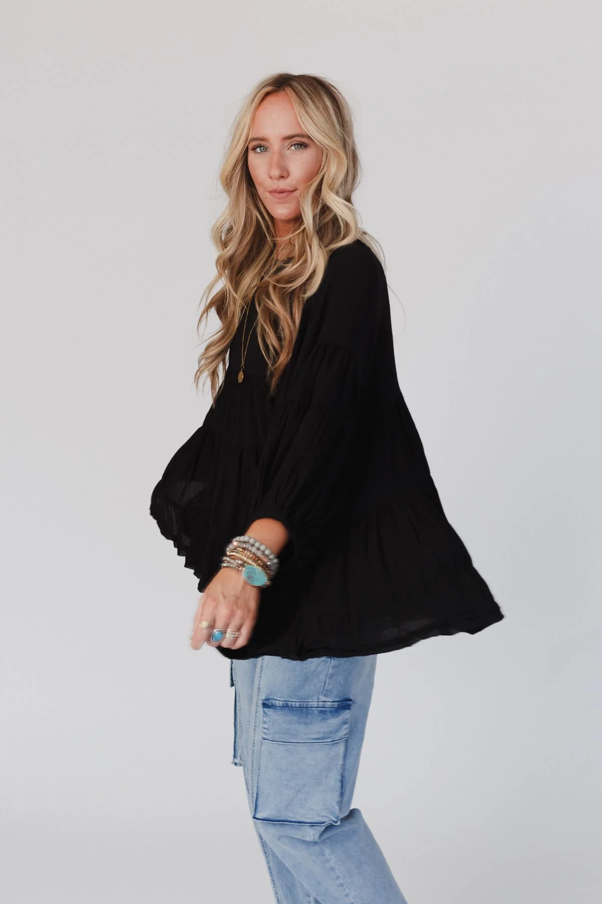 In The Clouds Tunic Top - Black - Image 7