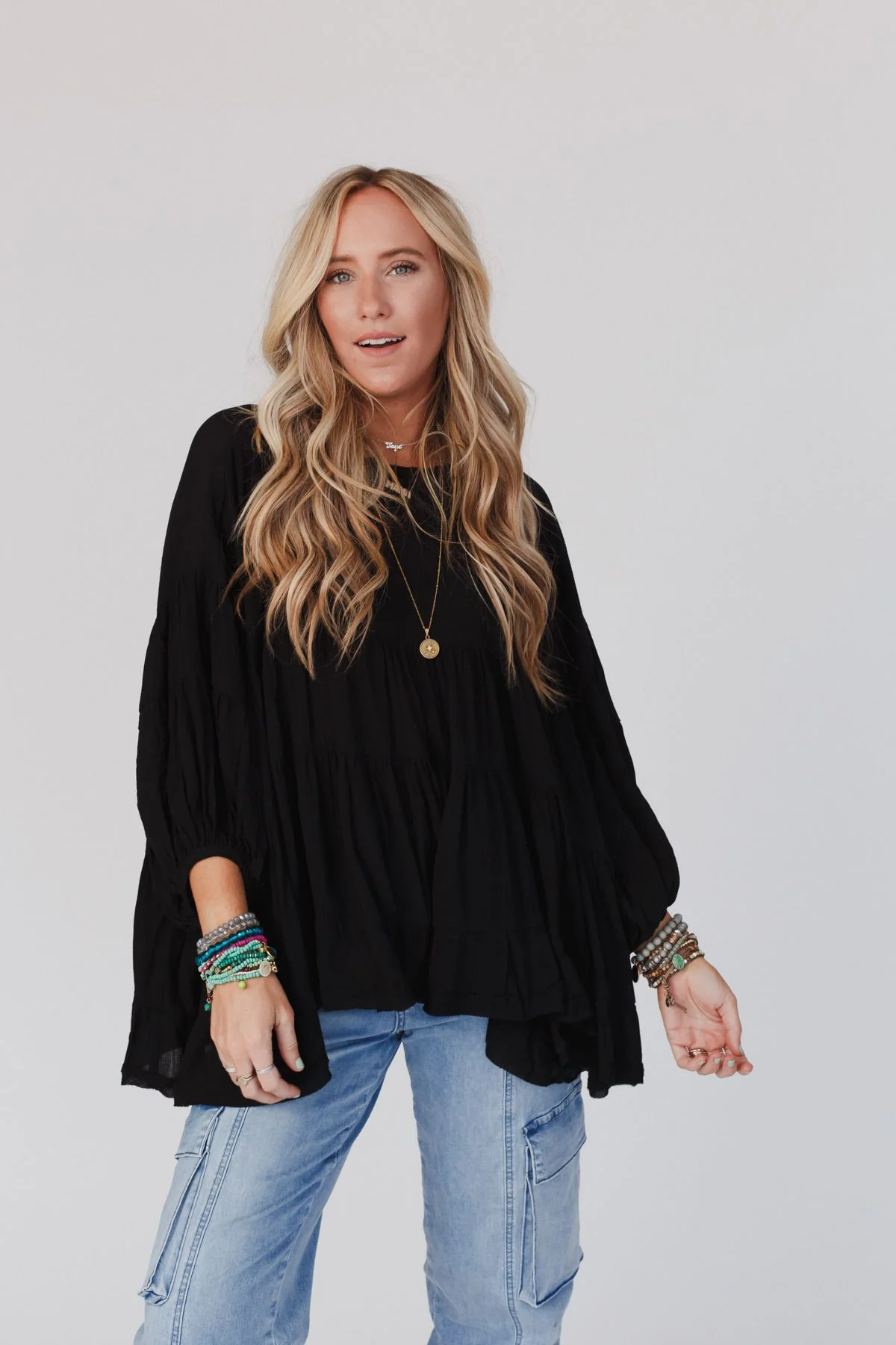 In The Clouds Tunic Top - Black - Image 8