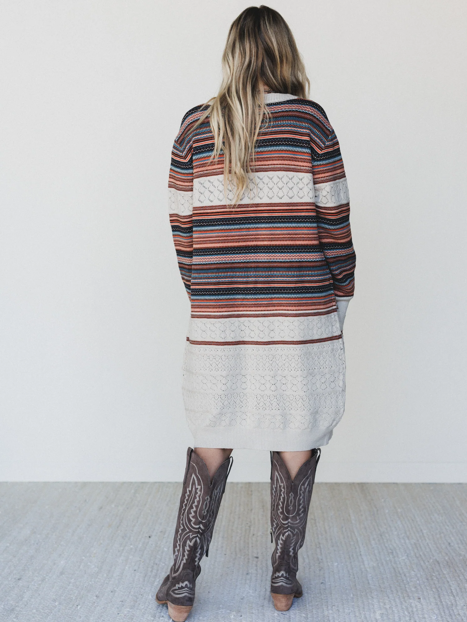 In The Seams Long Cardigan - Light Beige - Image 6