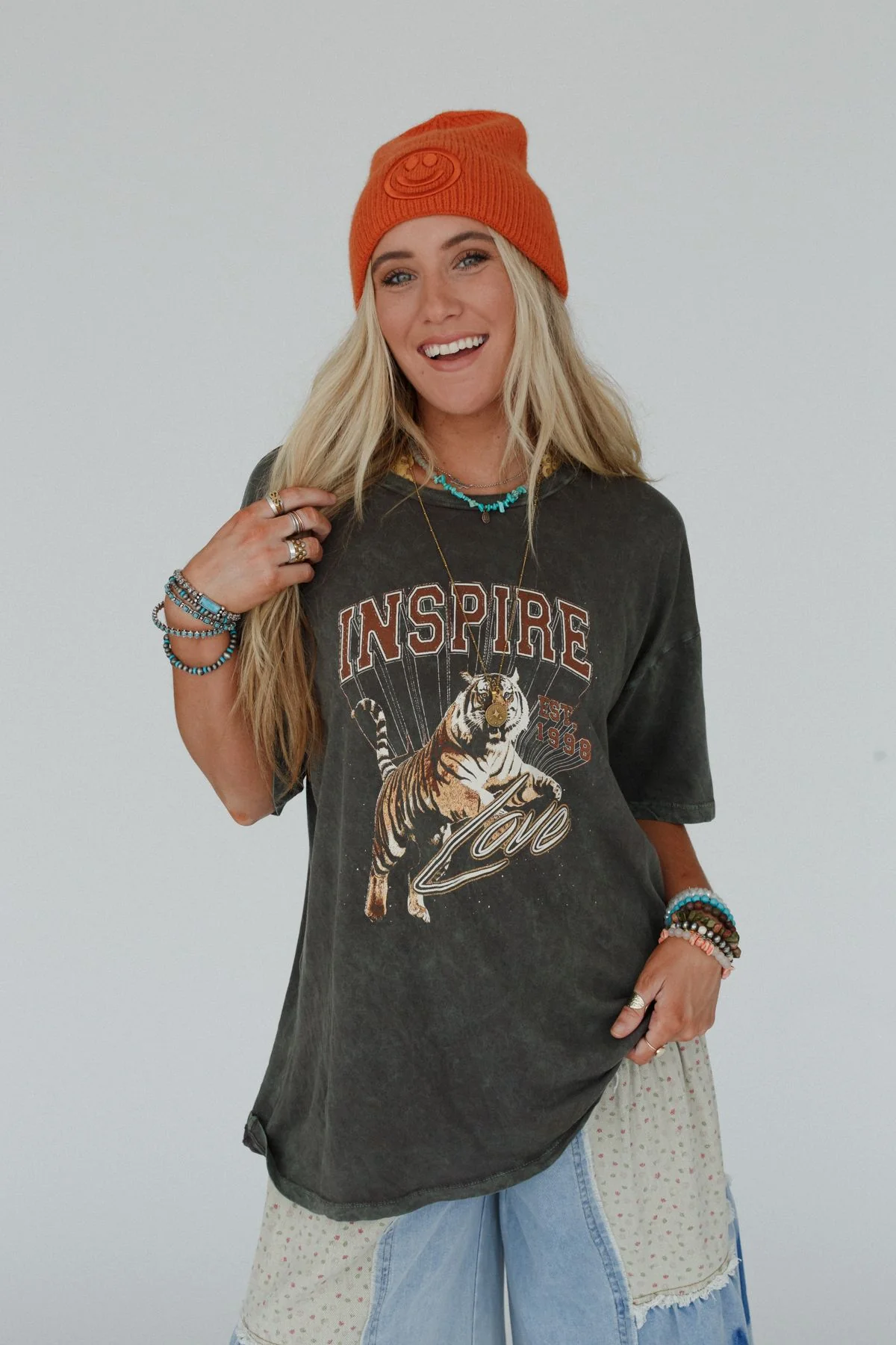 Inspired Tiger Graphic Tee - Iron - Image 8