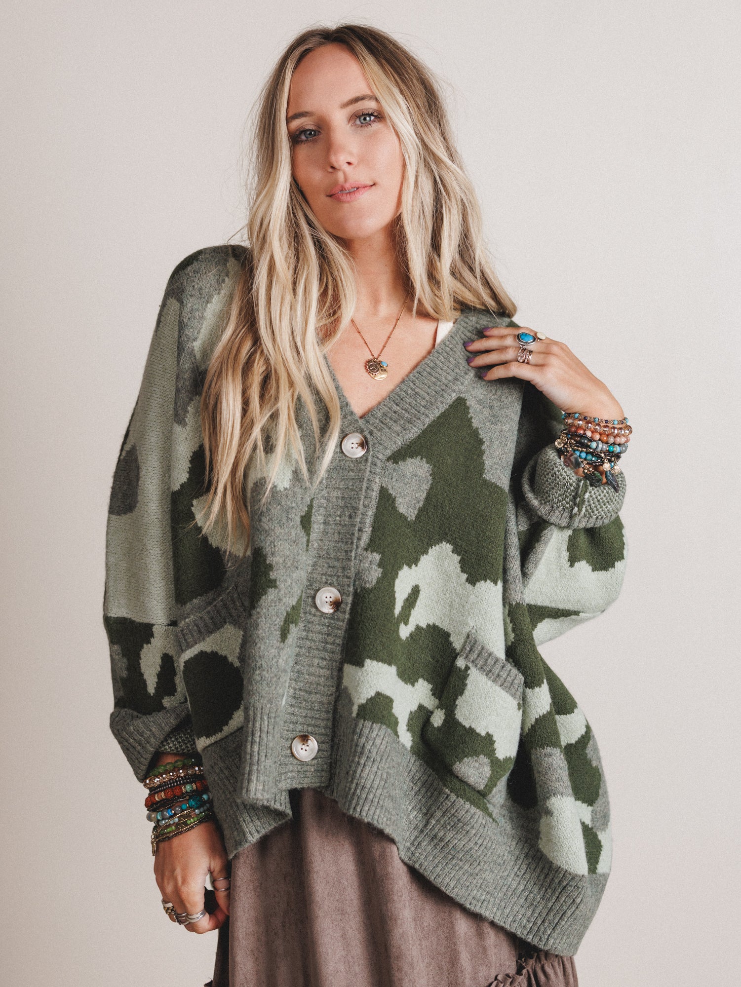 Into The Dusk Cardigan - Camo - Image 6