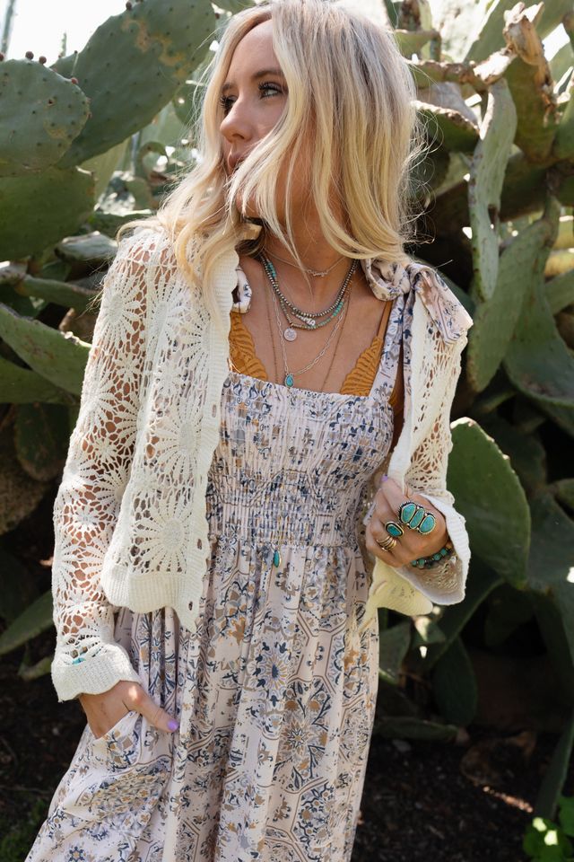 Ipanema Flower Crochet Cardigan - Natural - Image 9