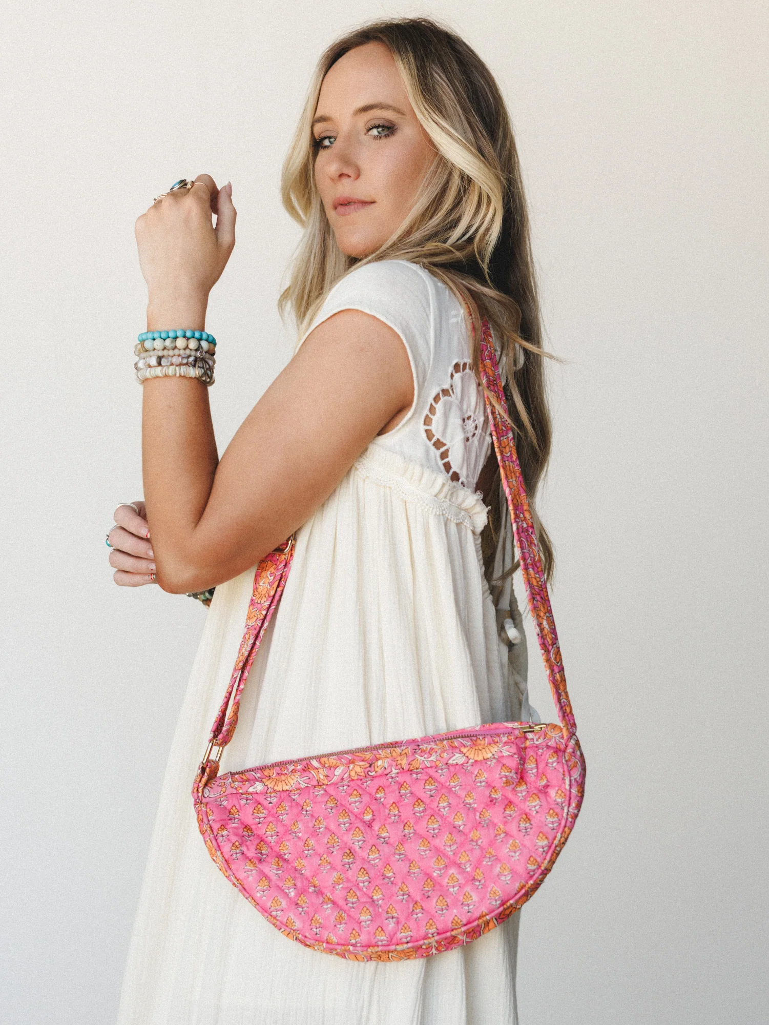 Isley Quilted Bag - Pink Yellow - Image 2