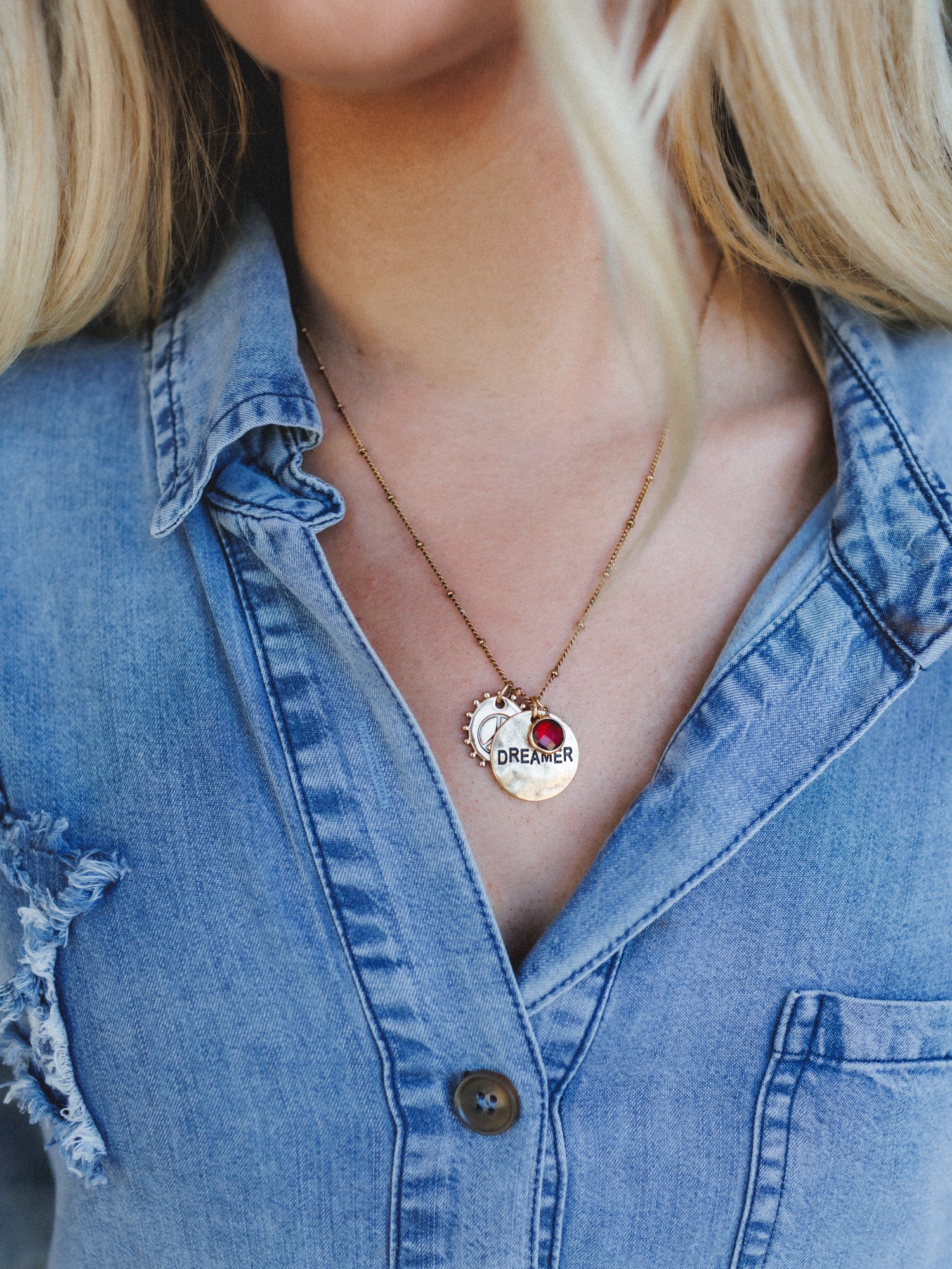 January Dreamer Birthstone Necklace - Garnet - Image 3