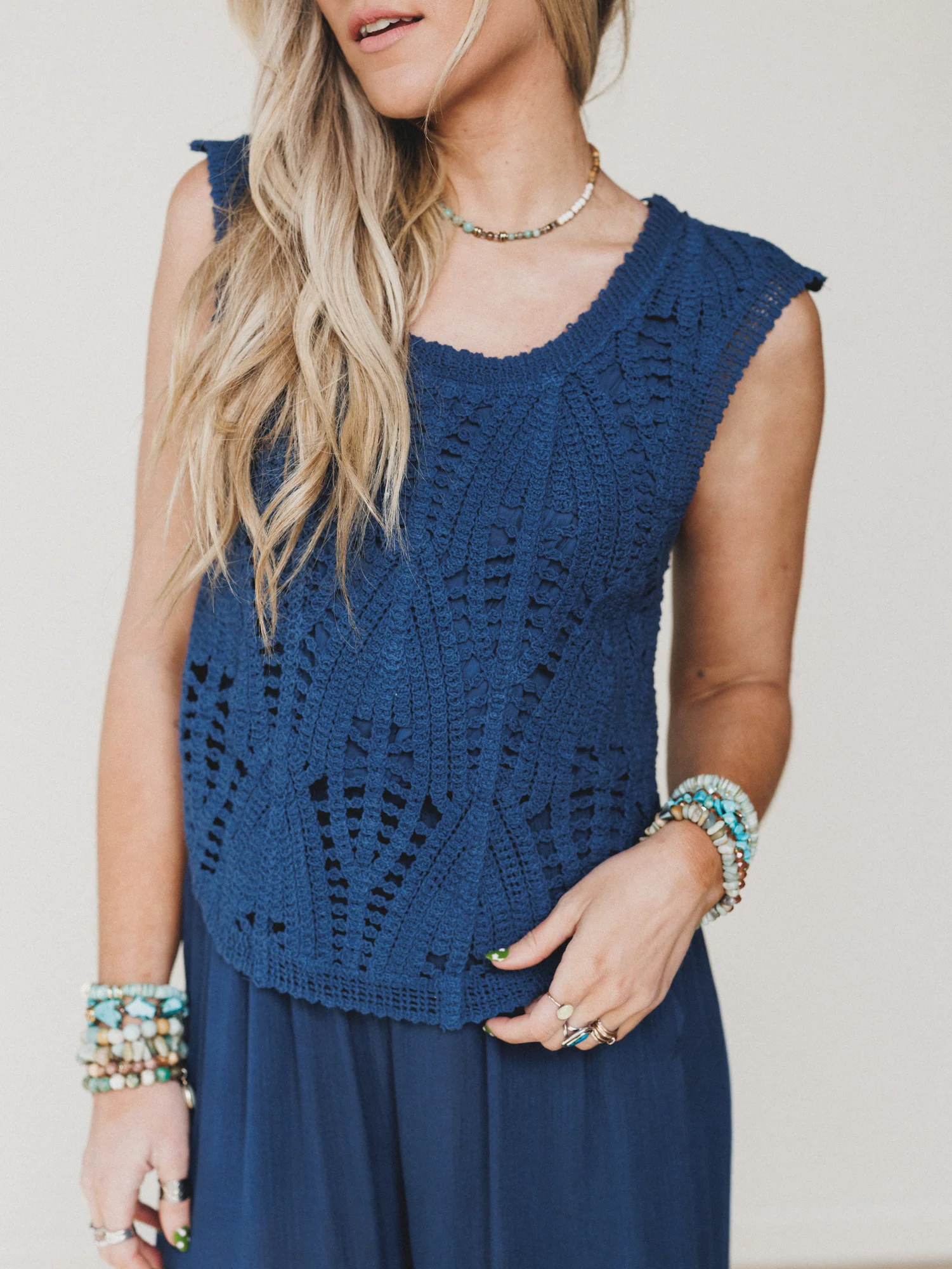 Jolene Wide Leg Jumpsuit - Navy - Image 3
