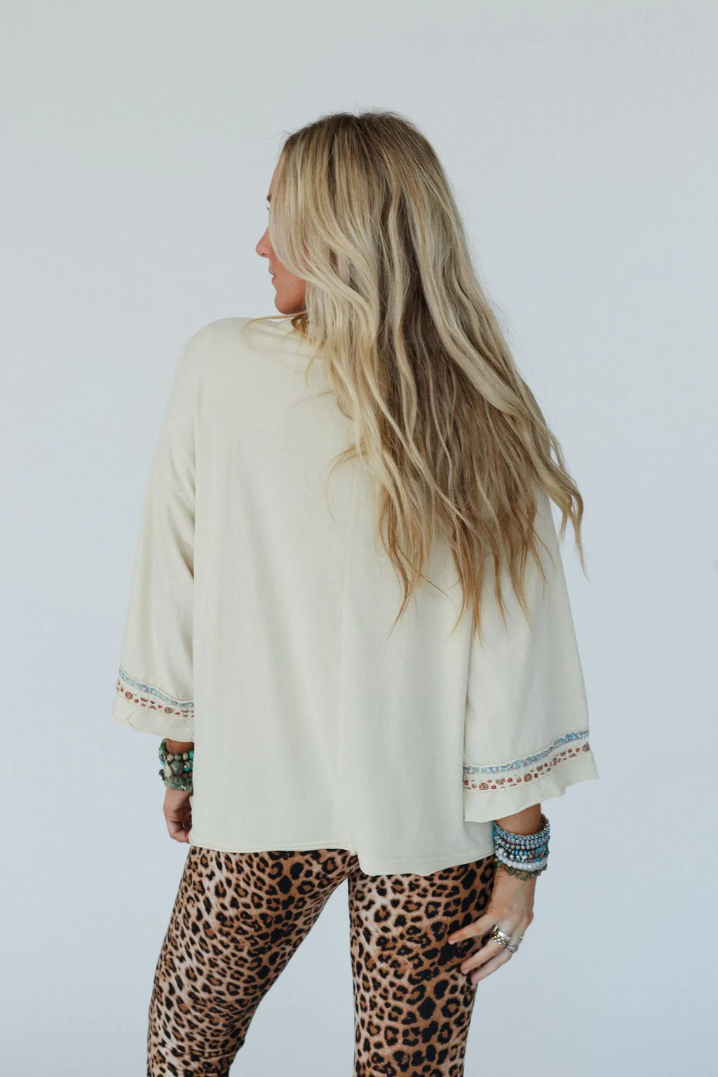 Josephine Peace Patchwork Top - Natural - Image 3