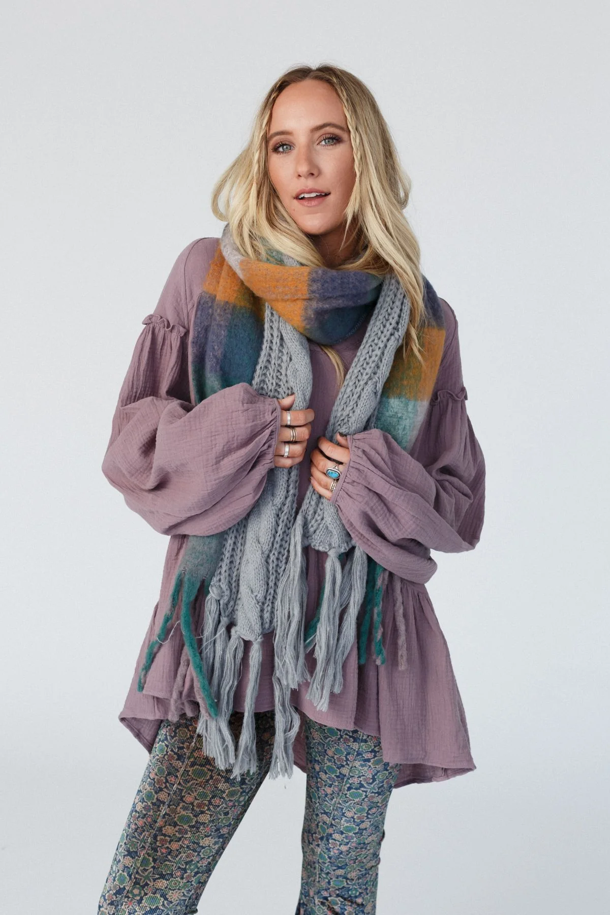 Joy Of Cozy Textured Scarf - Gray - Image 3