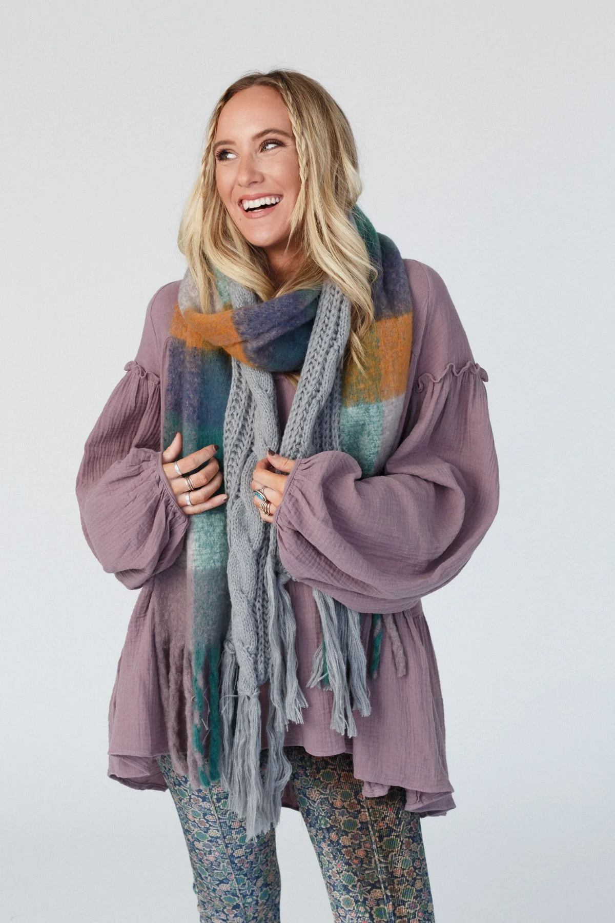 Joy Of Cozy Textured Scarf - Gray - Image 4