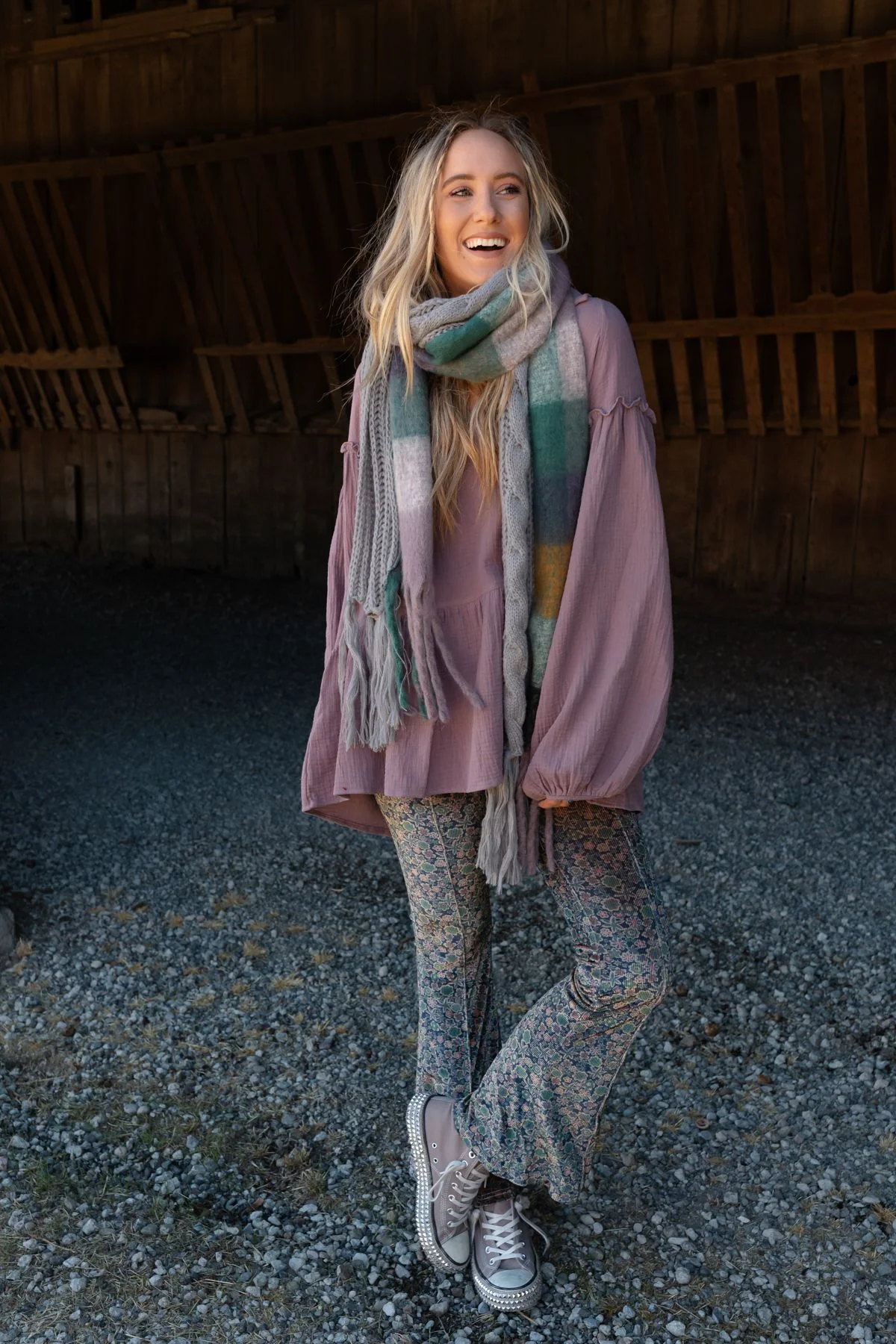 Joy Of Cozy Textured Scarf - Gray - Image 7